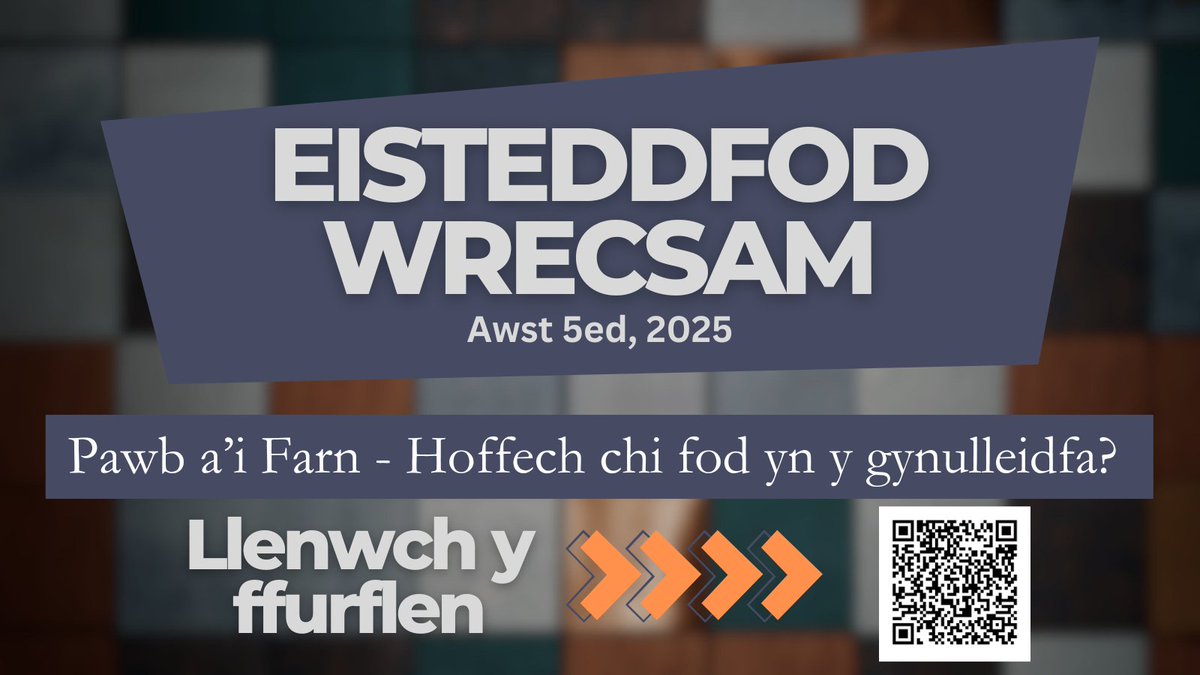 Pawb a'i Farn (@pawbaifarn) on Twitter photo 📍Bydd Pawb A’i Farn yn dod o Eisteddfod Wrecsam ar Awst 5ed, nos Fawrth nesaf.    
Hoffech chi fod yn rhan o'r gynulleidfa?   Llenwch y ffurflen yma: forms.office.com/e/SQedEsty9v   
Pa bynciau sy’n bwysig i chi ar hyn o bryd? Beth ddylwn ni drafod yn y bennod nesaf? 💬 Gadewch i ni 📍Bydd Pawb A’i Farn yn dod o Eisteddfod Wrecsam ar Awst 5ed, nos Fawrth nesaf.    
Hoffech chi fod yn rhan o'r gynulleidfa?   Llenwch y ffurflen yma: forms.office.com/e/SQedEsty9v   
Pa bynciau sy’n bwysig i chi ar hyn o bryd? Beth ddylwn ni drafod yn y bennod nesaf? 💬 Gadewch i ni