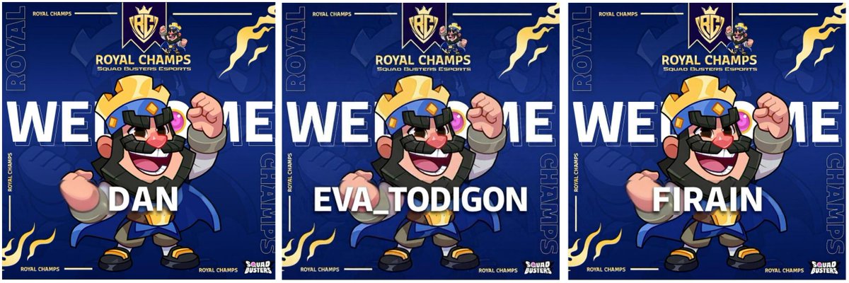 Royal_ChampS_'s tweet image. We are excited to announce the addition of 3 phenomenal players to our Squad Busters esports team!  Welcome @EVA_TODIGON_SB @firain_SB and @TrippleDan333 

#GoRC