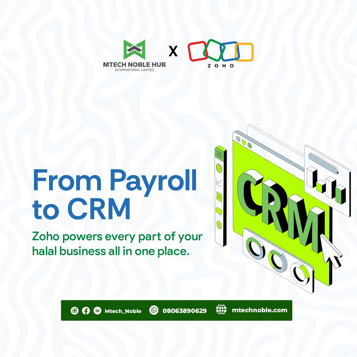 MtechNoble's tweet image. Run your halal business smarter — all in one place!

✅ Payroll. 
CRM. 
Automation.

Powered by Zoho via MTech Noble Hub — seamless &amp;amp; Shariah-conscious.

visit  zurl.co/L1uMK

#HalalBusiness #ZohoSuite #MTechNobleHub #SmartHalalSolutions
