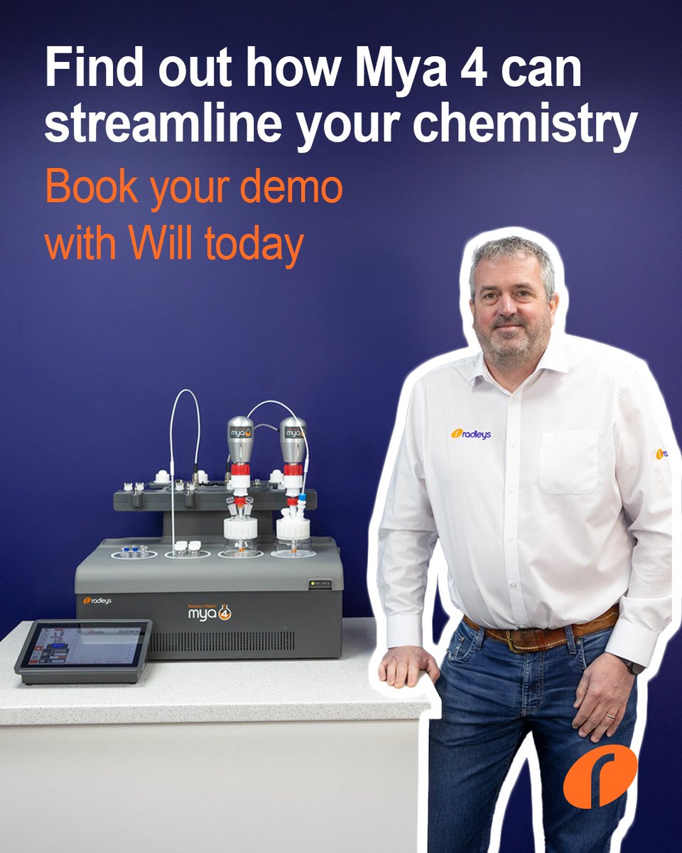 Radleys_UK's tweet image. Meet Will Wilson, Product Manager for the Mya 4 Reaction Station.
Got questions about reaction optimisation, crystallisation, or DoE? Will can help you see how Mya 4 fits your workflow.
Book a demo:
radleys.com/mya-4-reaction…
#realtimechem #processdevelopment #labautomation
