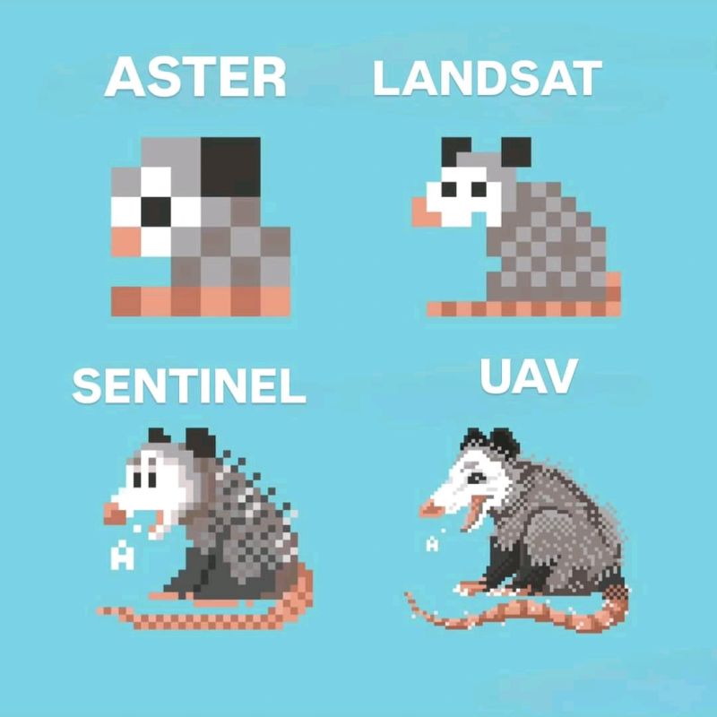 MashfordMahute's tweet image. 1. Spatial Resolutions: ASTER, Landsat, Sentinel & UAVs
In EO, spatial resolution determines the size of the smallest object that can be detected by a sensor. Choosing the right dataset often depends on the balance between resolution, cost & coverage. Here's a quick comparison: