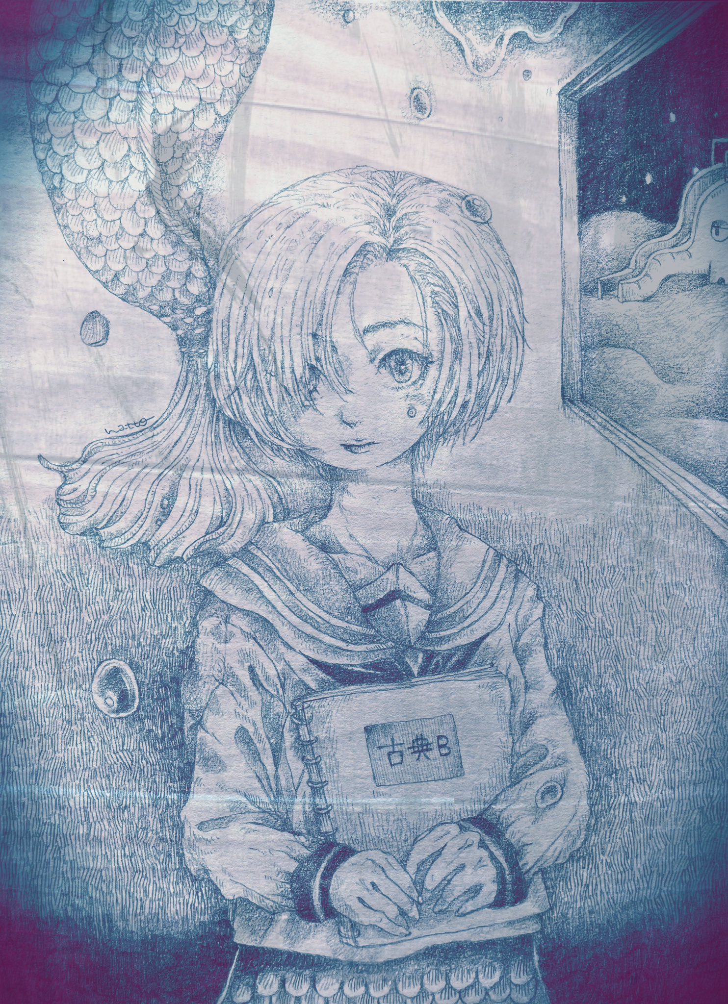 ブッダの絵画 四門出遊》 “The Four Sights” Pencil on paper, 62.5x42cm