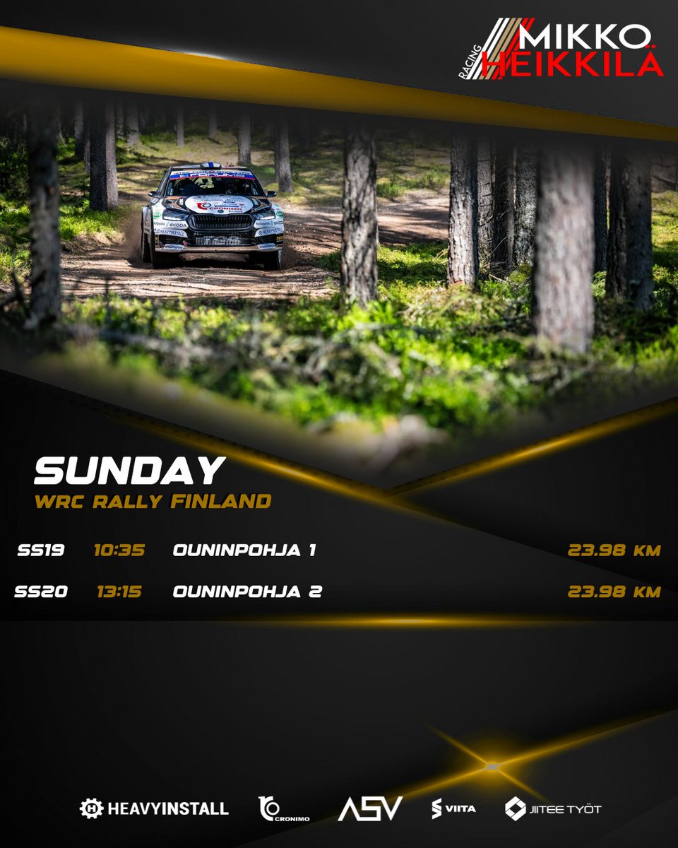 The high-speed weekend in Finland is almost ready to start with 307 stage kilometers across 4 days coming up 🇫🇮 

#WRC #RallyFinland