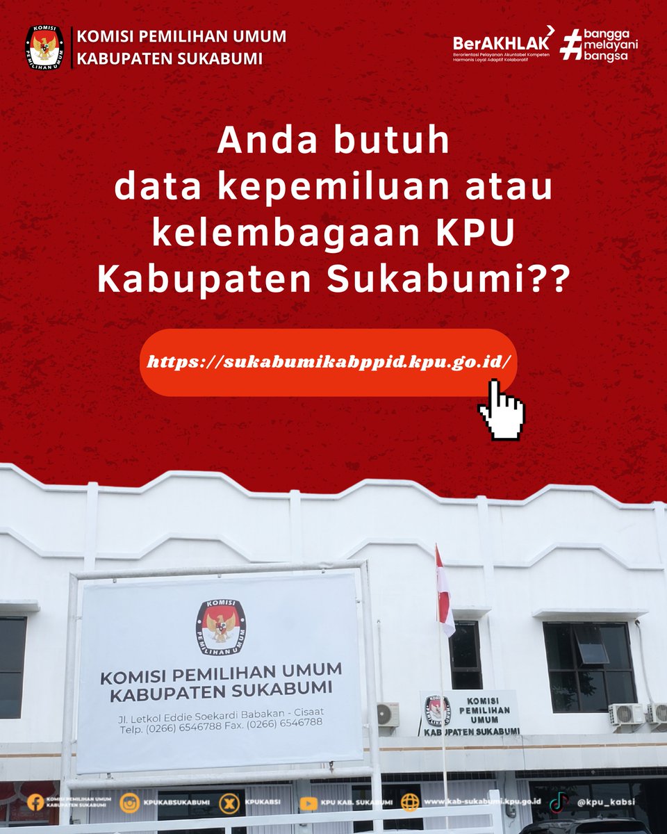 kpukabsi's tweet photo. Hallo #TemanPemilih, kini semakin mudah!
Ajukan Permohonan Informasi atau Pengajuan Keberatan melalui layanan e-PPID KPU Kabupaten Sukabumi.
Transparansi &amp; keterbukaan informasi untuk pelayanan publik yang lebih baik. https://t.co/NslmEDr93i
