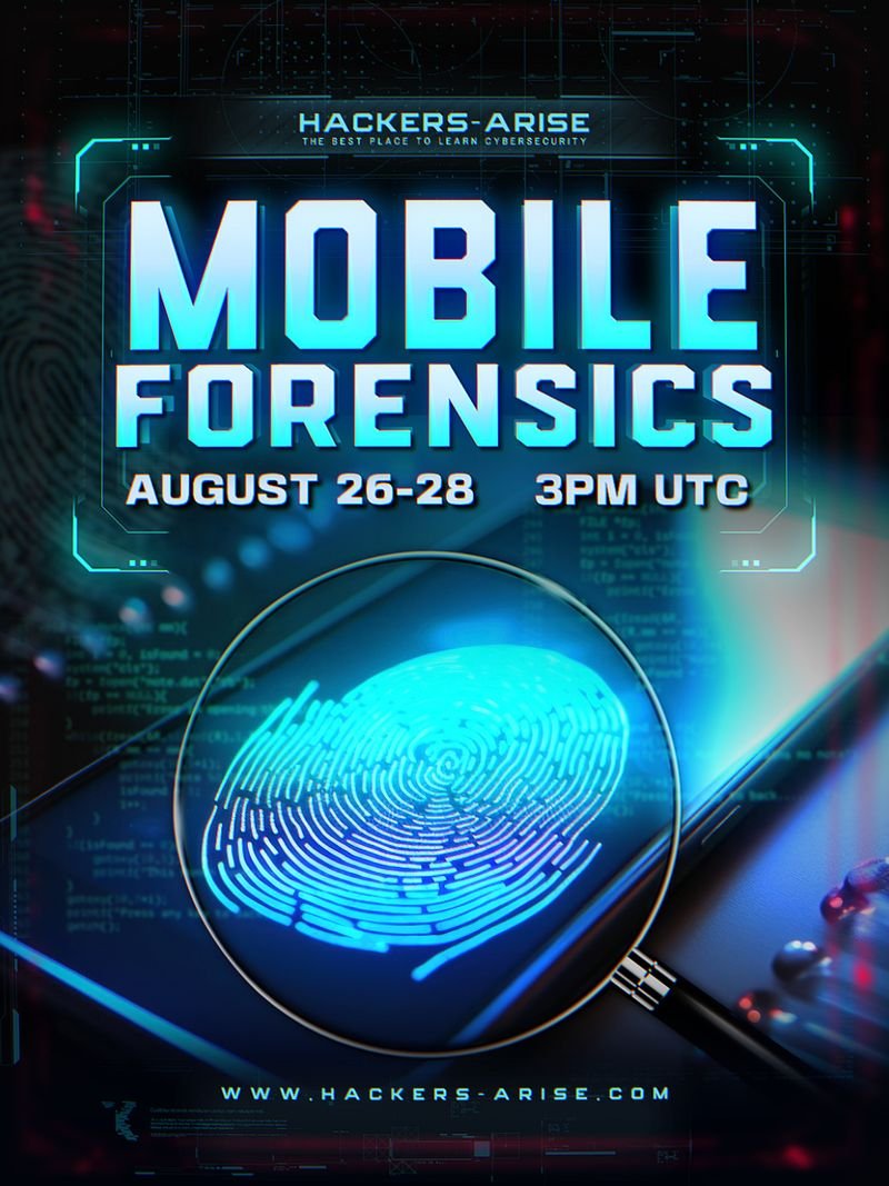 Olexander (@_aircorridor) on Twitter photo Mobile Forensics ā August 26-28!
Your phone is a treasure trove of data. Join the class to discover how that data can be uncovered and potentially exploited!
Itās included as part of the Hackers-Arise Subscriber Pro package:
hackersarise.thinkific.com/bundles/subscrā¦
<a href="/three_cube/">OccupytheWeb</a> Mobile Forensics ā August 26-28!
Your phone is a treasure trove of data. Join the class to discover how that data can be uncovered and potentially exploited!
Itās included as part of the Hackers-Arise Subscriber Pro package:
hackersarise.thinkific.com/bundles/subscrā¦
<a href="/three_cube/">OccupytheWeb</a>