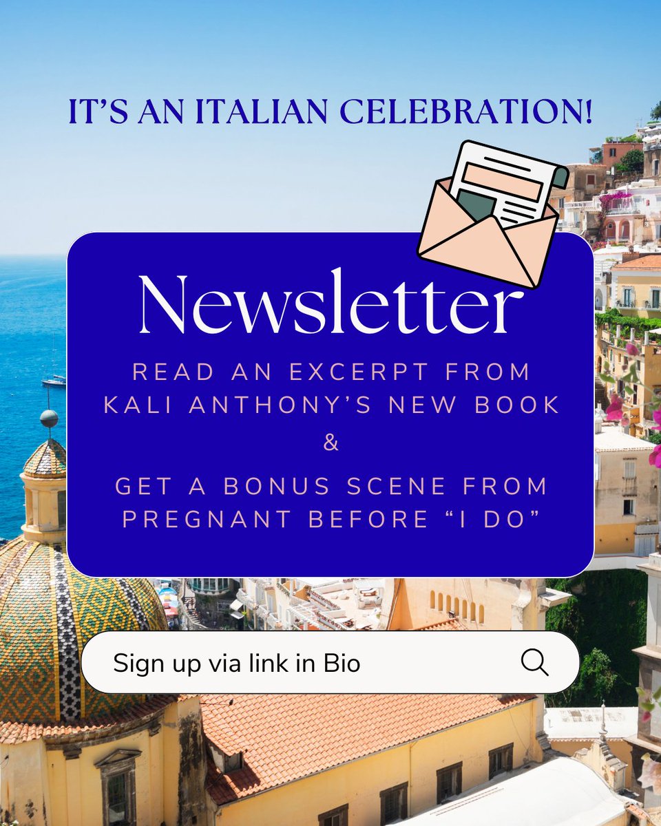 Sign up to my #newsletter and receive an excerpt from <a href="/KaliAAnthony/">Kali Anthony Author</a>  's latest offering, One Weekend in Amalfi plus a bonus scene from Pregnant Before "I Do" from Emilio and Jasmine's POV!

Both books are set in Italy 😍

🔗 in bio

#romance #romancebooks #amalficoast #italy🇮🇹