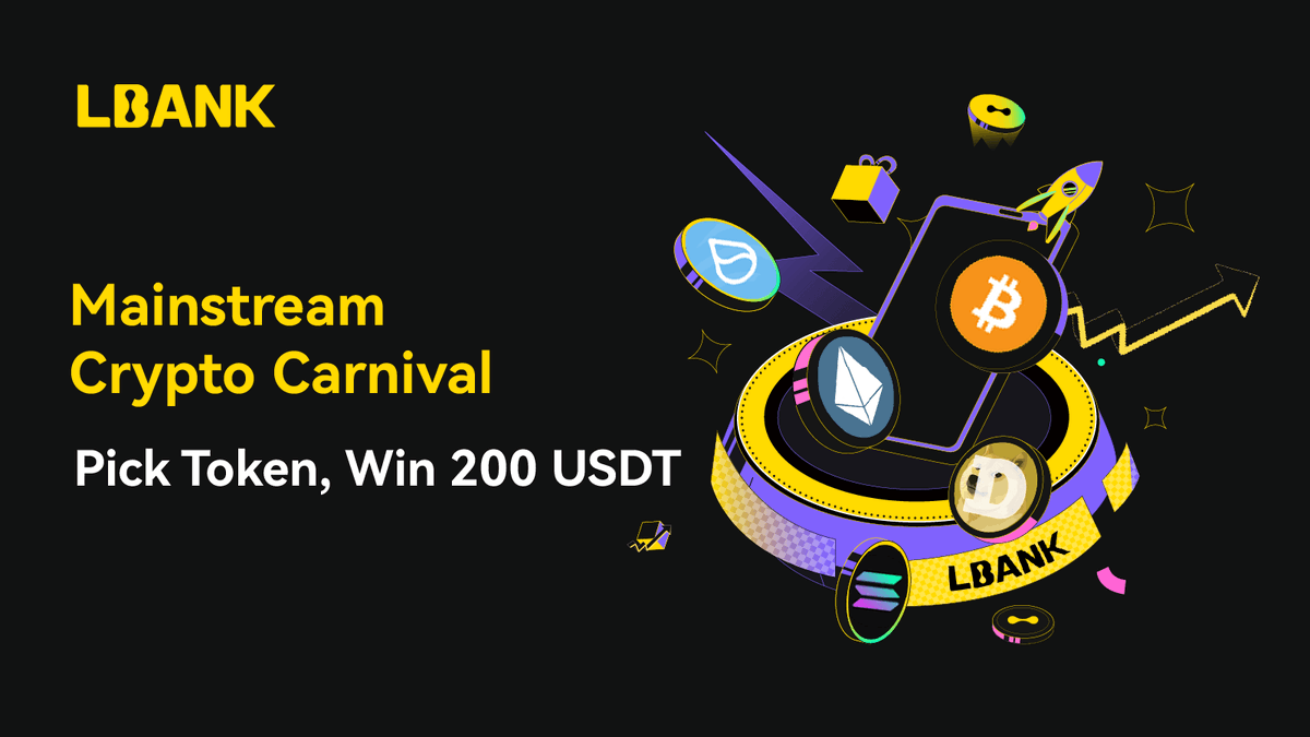 LBank_Exchange's tweet photo. Mainstream Crypto Carnival – Pick Leaderboard

1. Follow @LBank_Exchange
2. Pick your favorite asset in the https://t.co/lOvkzHzYrQ
3. Retweet + comment “My pick: Token Name” and include your UID
🏆 Top 20 comments with the most engagement (likes+replies) win 10 USDT each!
⏰ Ends: August  12th, 08:00 (UTC)

🔥 Want more? Join the Mainstream Crypto Carnival now:
‣ Earn up to 100% APY on Flexible ETH Mining
‣ Trade to share a 20,000 USDT prize pool!