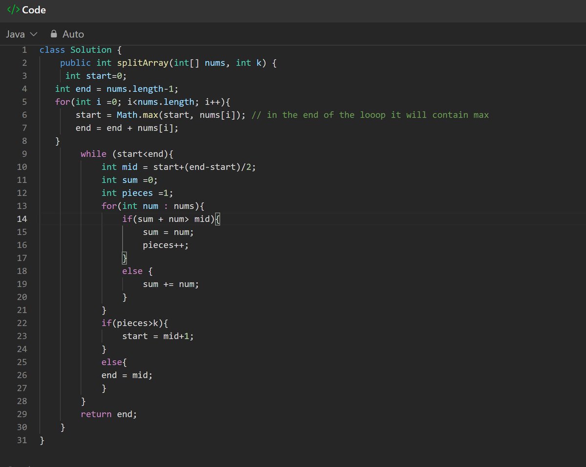 Ayxshaa_8's tweet image. DSA with Java – Day 8
🧩 1. Leetcode 410 – Split Array Largest Sum
🖼️ 2. Leetcode 832 – Flipping an Image
#100DaysOfCode #DSAwithJava #Leetcode #Java #ProblemSolving #BinarySearch #MatrixManipulation #CodingJourney #day8 #BuildInPublic #LearnInPublic
