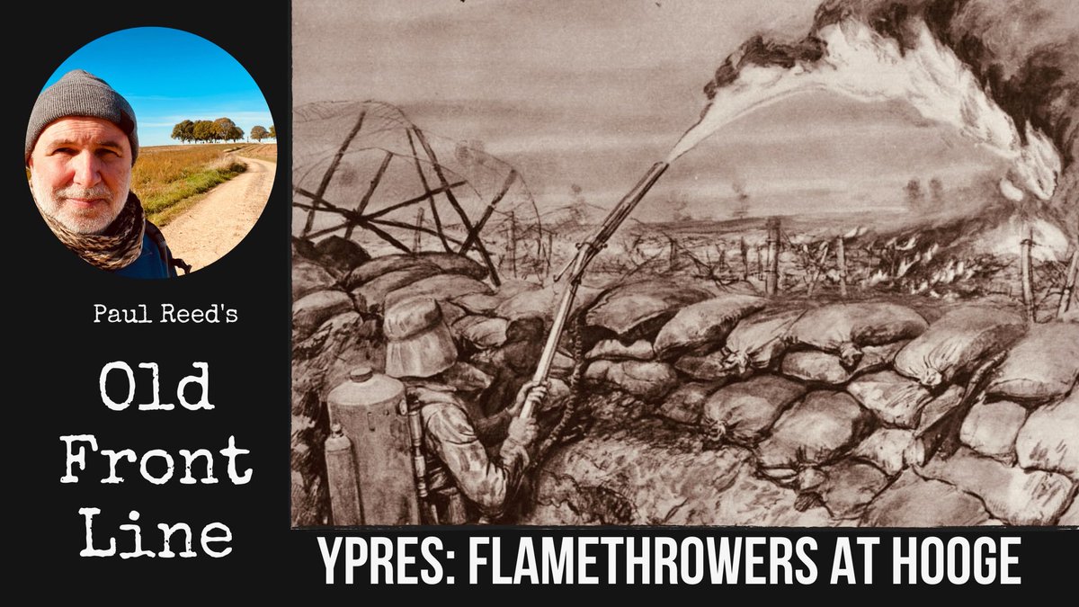 The first flamethrower attack on British troops in #WW1 took place near Ypres #OTD in 1915. Discover more on the Old Front Line <a href="/YouTube/">YouTube</a> Channel: youtu.be/So9pFZraMuA?si…