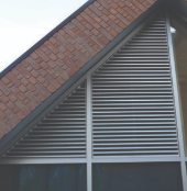 We make a lot of square or rectangle Louvres but in addition to standard units we can fabricate to any practical shape. Units can be fabricated from our IKL33, 50 or 75mm pitch blades combined with a variety of outerframes  #ArchitecturalLouvres #BuildingDesign #Ventilation