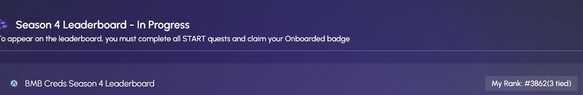 Last day of Beamable's Season 4  

Flexing my rank: #3862  

Drop your Season 4 rank below ⬇️ 

Let's see who’s been grinding on

<a href="/BeamableNetwork/">Beamable Network</a>

#BeamableNetwork #Season4