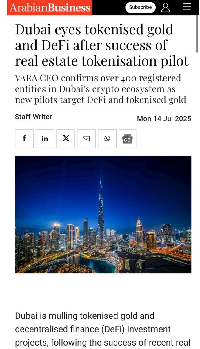 Praise be to God. When I launched my projects GLN Property Chain Aurex (ARX) Gold &amp; Silver Tokenization on the Sidra platform, it wasn't random. Rather, it was the result of careful study and consideration of the future and where the digital world would rapidly move.
When Dubai