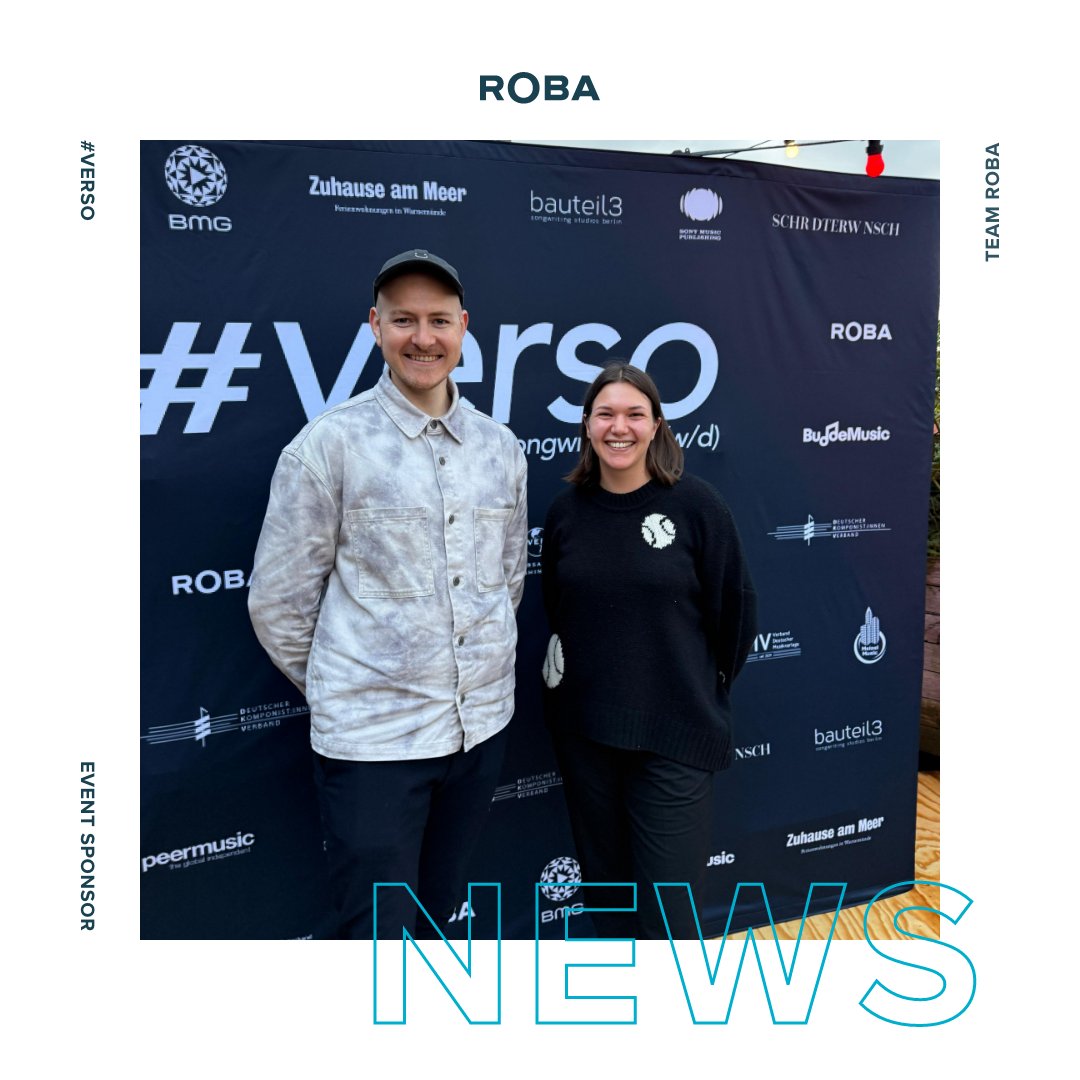 ROBA had the pleasure of supporting this year’s #VERSO event by “Vereinigung Songwriter (m/w/d)” as an official sponsor.

We are proud to contribute to cultural initiatives like this one and want to thank everyone involved for such a great event.