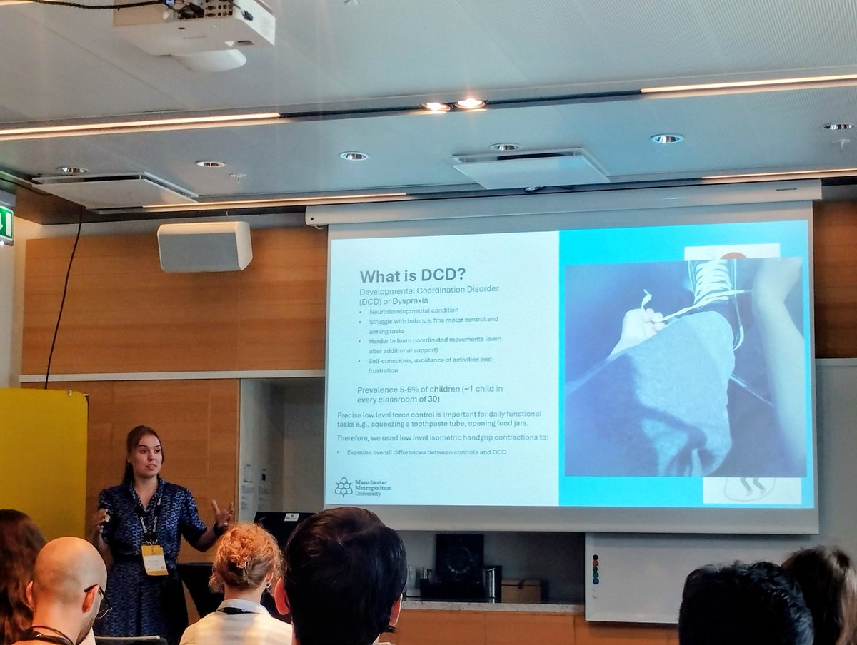 Kat Daniels (@kajdaniels) on Twitter photo First up from the <a href="/McrInstSport/">Manchester Met Institute of Sport</a> team: Awesome presentation from <a href="/EsselaarM/">M_Esselaar</a> on force accuracy and stability in children with Developmental Coordination Disorder
#ISB2025 🇸🇪 First up from the <a href="/McrInstSport/">Manchester Met Institute of Sport</a> team: Awesome presentation from <a href="/EsselaarM/">M_Esselaar</a> on force accuracy and stability in children with Developmental Coordination Disorder
#ISB2025 🇸🇪