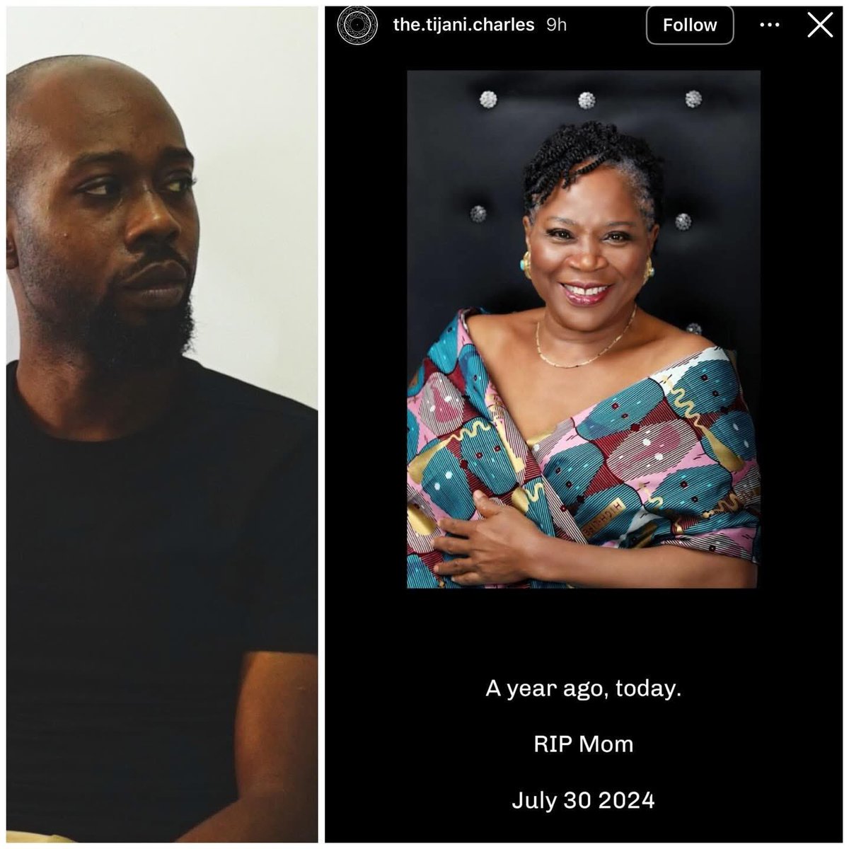 Singer Onyeka Onwenu’s son, Tijani, remembers her one year after her passing

—-
Lucho Dede Saka Kenny GM CT Gigi Igbos Koyin