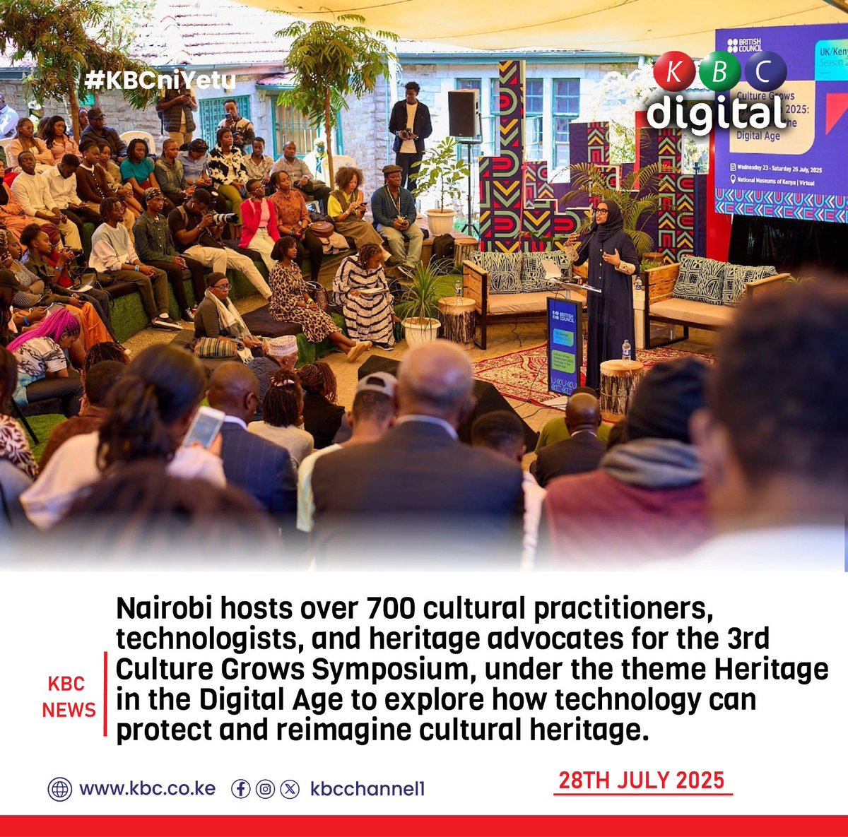 The <a href="/museumsofkenya/">National Museums of Kenya</a> buzzed with creativity as #CultureGrows2025 brought together 700+ cultural minds from around the world!

Opened by 🇬🇧 UK High Commissioner Neil Wigan, 🇰🇪 PS Ummi Bashir &amp; @RuthMcKenzieBC of @britishcouncil.

🔗 Read more: kbc.co.ke/digital-innova…