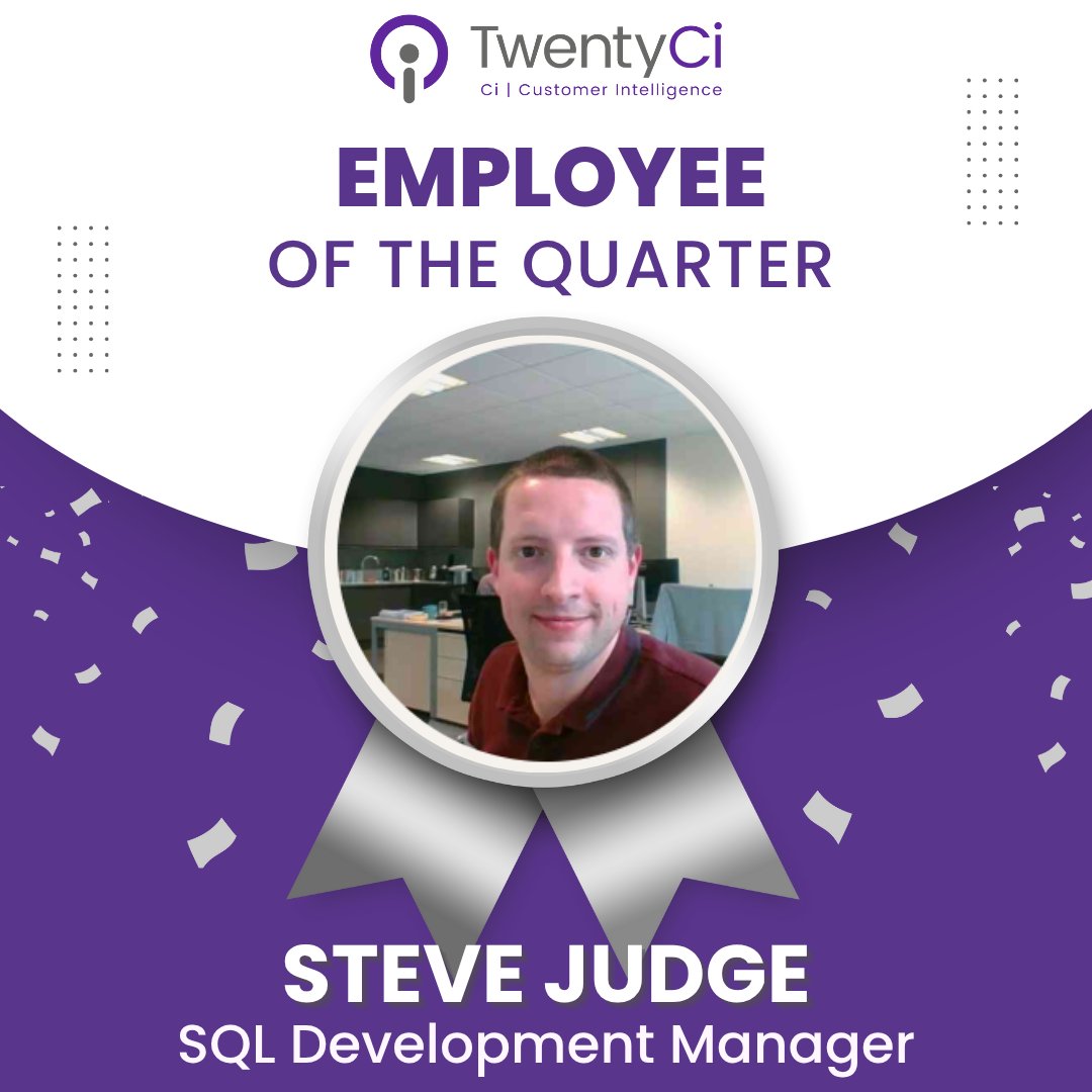 It's Employee of the Quarter award time - and the winner is Steve Judge. 

Steve consistently demonstrates a quiet but powerful impact on the business. He is a crucial part of our data operations team.

Well done, Steve, well deserved! 👏