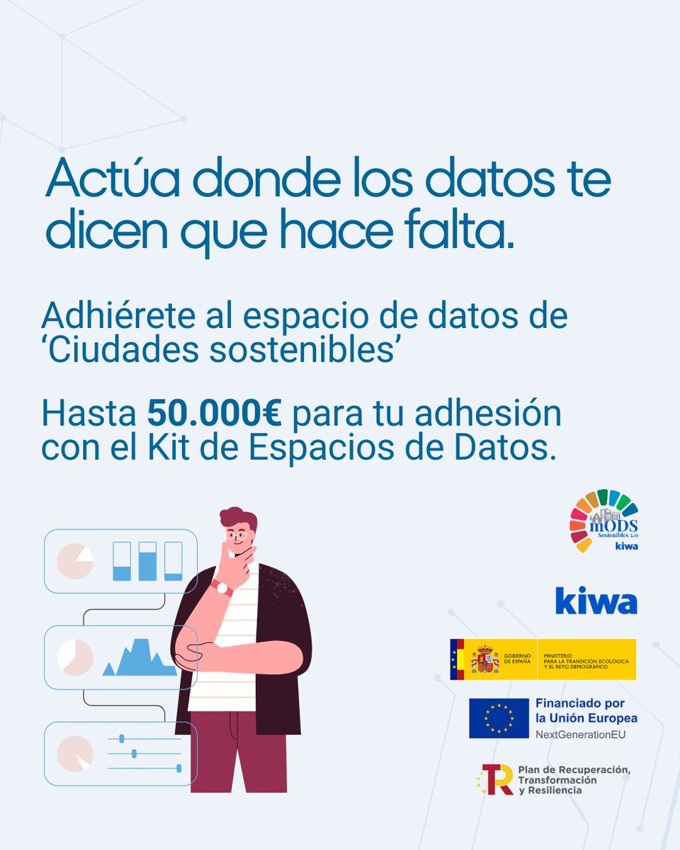 municipiods's tweet image. 📢 Financia tu adhesión a un espacio de datos de ciudades sostenibles con hasta 50.000 € a fondo perdido.