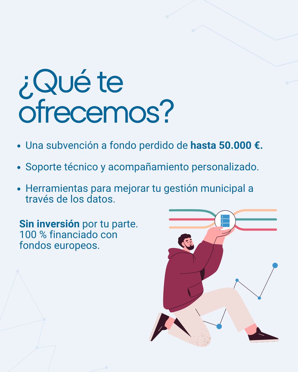 municipiods's tweet image. 📢 Financia tu adhesión a un espacio de datos de ciudades sostenibles con hasta 50.000 € a fondo perdido.