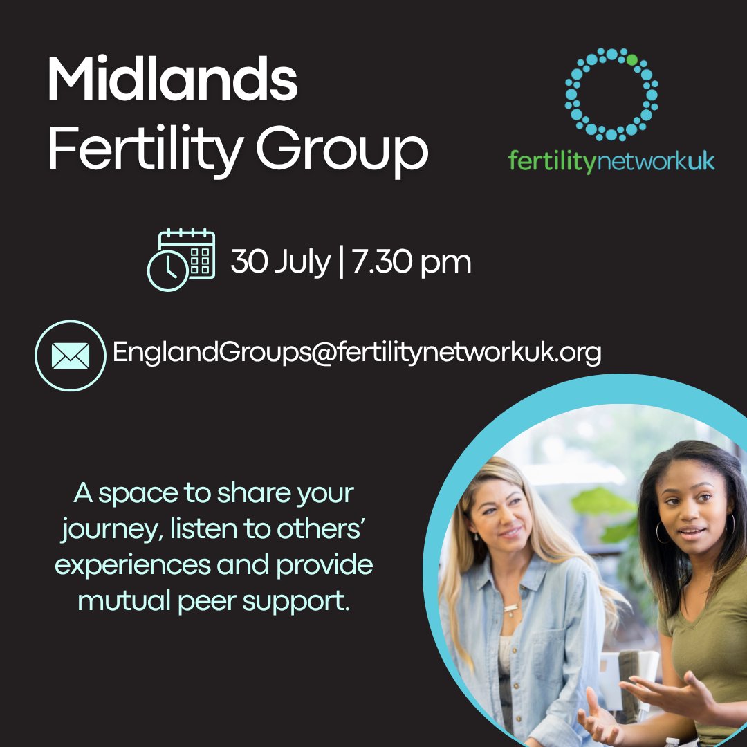 Fertility Network (@fertilitynuk) on Twitter photo 📢 TONIGHT: Midlands - a fertility support group for you!
Join the facebook group here facebook.com/groups/midland…
or email englandgroups@fertilitynetworkuk.org
#InfertilitySupport #MidlandsEvent #FNUK #midlandstogether #whatsonmidlands #fertilitysupport #midlands 📢 TONIGHT: Midlands - a fertility support group for you!
Join the facebook group here facebook.com/groups/midland…
or email englandgroups@fertilitynetworkuk.org
#InfertilitySupport #MidlandsEvent #FNUK #midlandstogether #whatsonmidlands #fertilitysupport #midlands