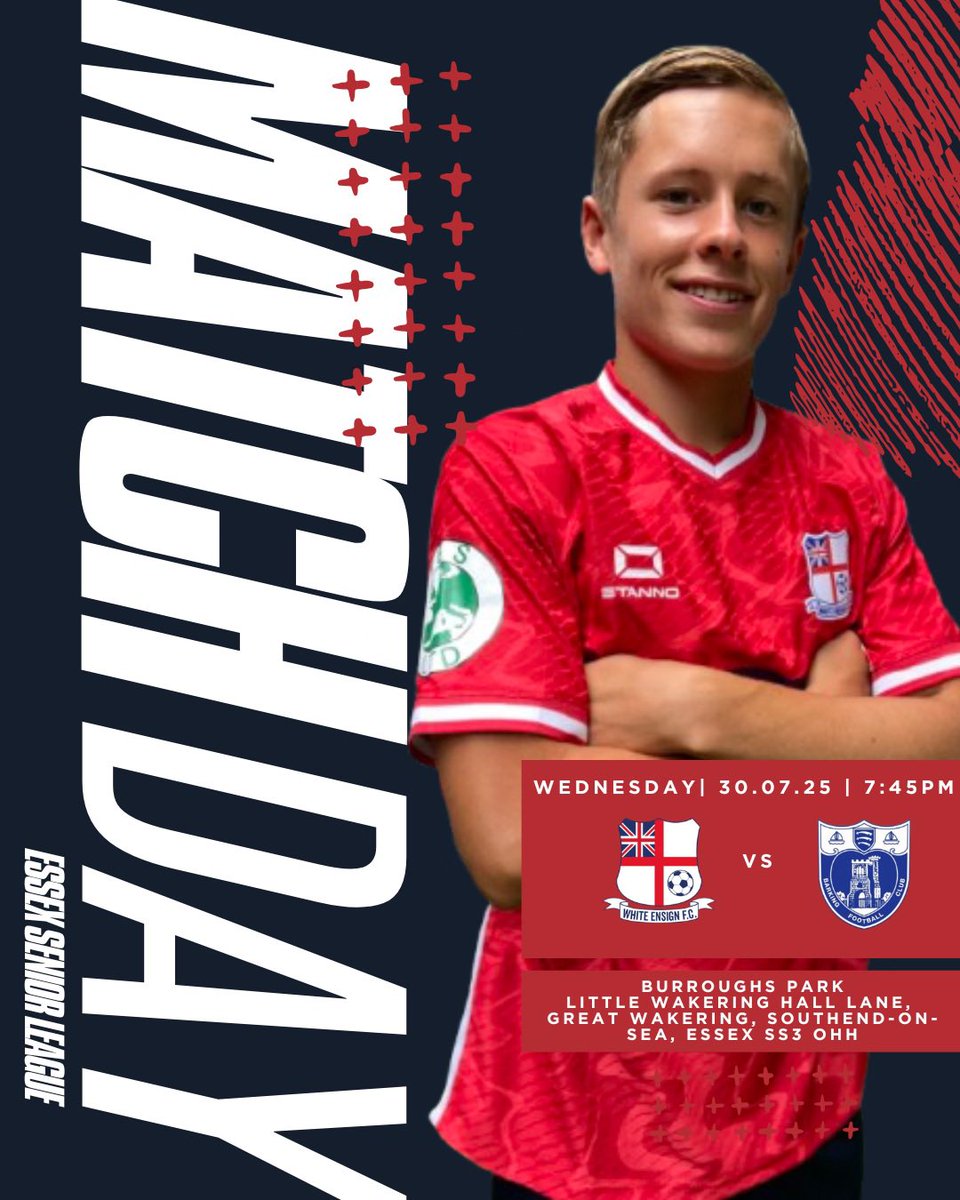 White Ensign FC (@ensignofficial) on Twitter photo β½οΈ MATCH DAY!! β½οΈ
Β
πΒ <a href="/barkingfc/">Barking FC</a>
ποΈ Burroughs Park
π Great Wakering, SS3 0HH
ποΈ 30/07/25
β°Β 19h45
π· Β£10 Adult
Β£6 Concession
Β£2 Children β½οΈ MATCH DAY!! β½οΈ
Β
πΒ <a href="/barkingfc/">Barking FC</a>
ποΈ Burroughs Park
π Great Wakering, SS3 0HH
ποΈ 30/07/25
β°Β 19h45
π· Β£10 Adult
Β£6 Concession
Β£2 Children