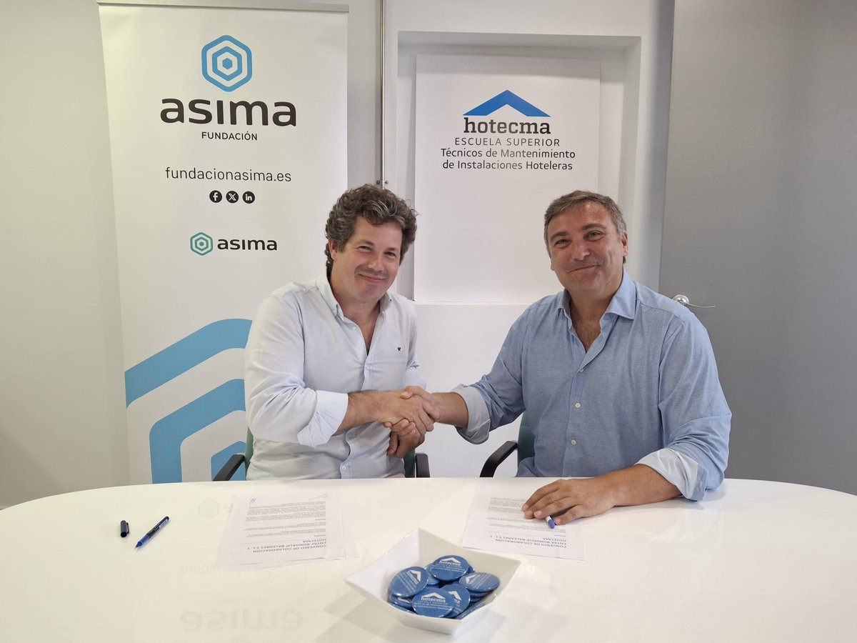 ASIMA (@asimapoligonos) on Twitter photo Desde <a href="/Hotecma1/">Hotecma</a> hemos firmado convenio con <a href="/bonGrup/">bonGrup</a> para potenciar la formación técnica, la inserción laboral y la innovación en los servicios técnicos y de mantenimiento del sector hotelero: abrimos las puertas del aula al mundo real del mantenimiento hotelero 👏👏👏 Desde <a href="/Hotecma1/">Hotecma</a> hemos firmado convenio con <a href="/bonGrup/">bonGrup</a> para potenciar la formación técnica, la inserción laboral y la innovación en los servicios técnicos y de mantenimiento del sector hotelero: abrimos las puertas del aula al mundo real del mantenimiento hotelero 👏👏👏