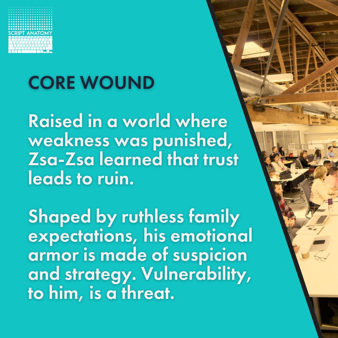 ScriptAnatomy's tweet image. Zsa-Zsa Korda survives by control, but at what cost? In The Phoenician Scheme, power isn&apos;t his problem. It&apos;s the fear inside him. That’s where the story begins.

Link in bio.

#storytelling #ScreenwritingTips #writingclass