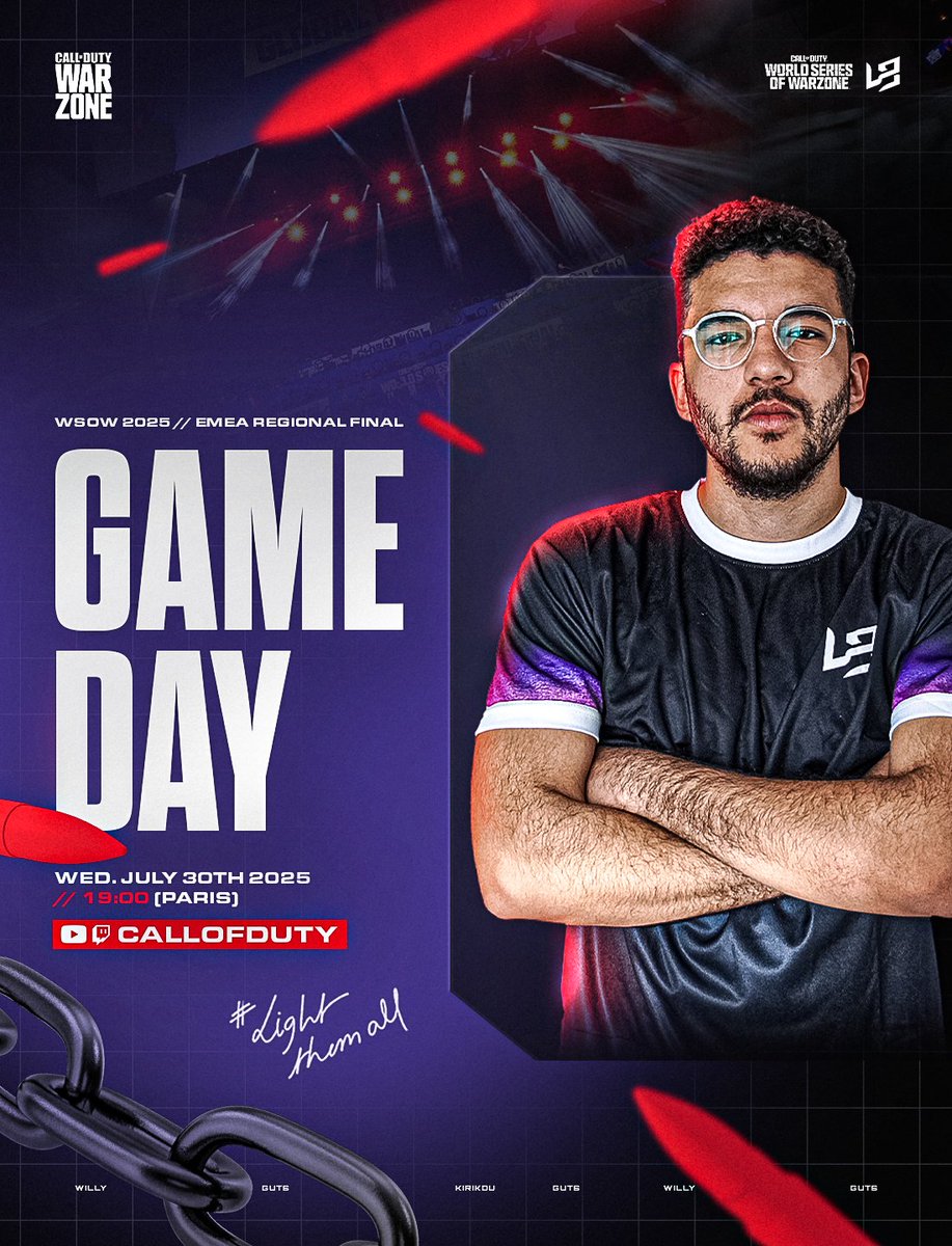 WSOW EMEA REGIONAL FINAL is tonight !
Live Broadcast at 19:00 on Call of Duty channel

<a href="/L8Kirikou/">Kirikou!</a> 
<a href="/L8Willy/">Morel Willy</a> 
<a href="/GutSit0/">Guts-_-</a> 
<a href="/KRGwz_/">KRG 👑</a>