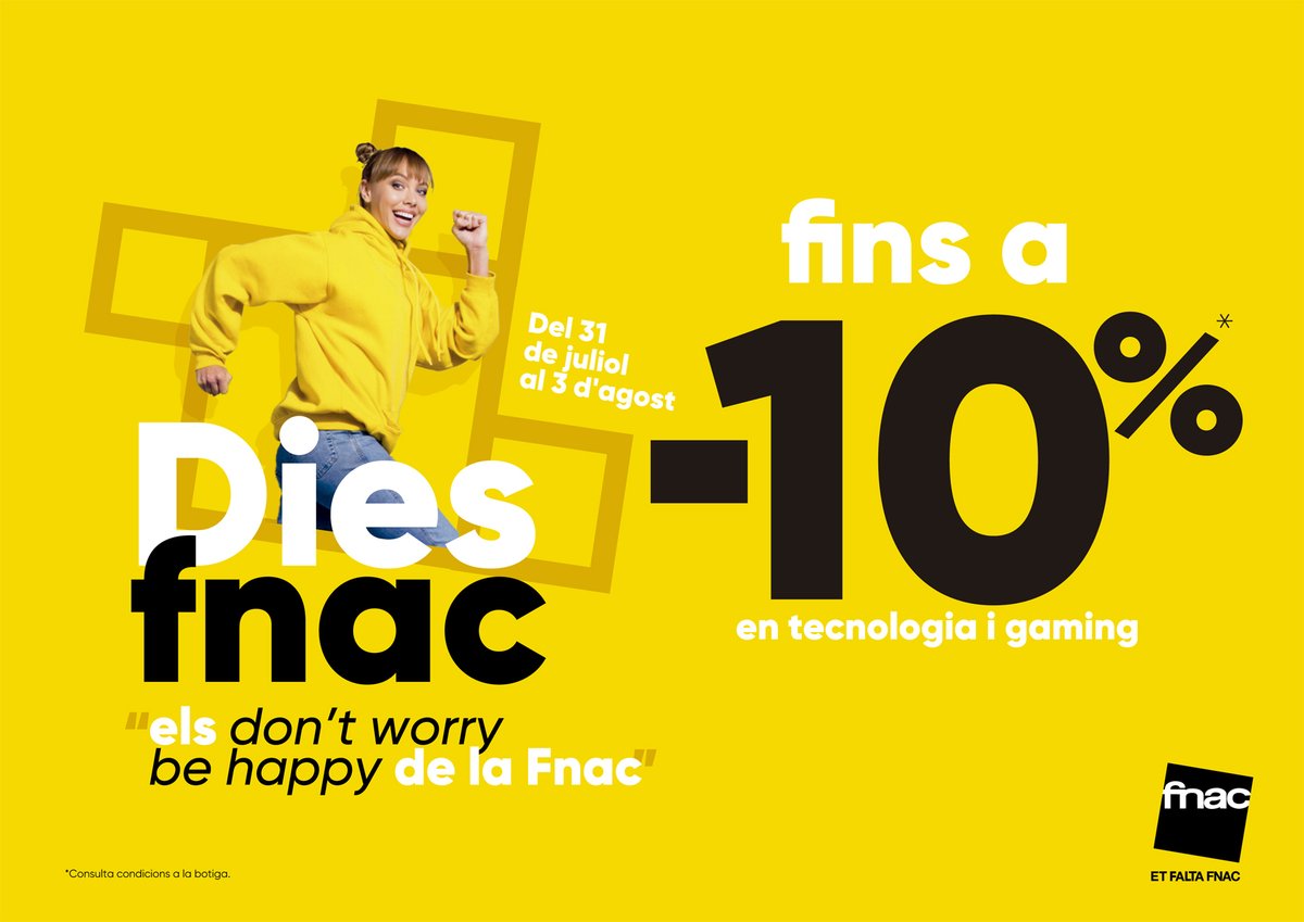 FNACANDORRA's tweet image. 💛 Tornen aquests dies que esperes com si fossin festiu: fins a un -10% en tech i gaming 💛
✨Només fins al 3 d'agost ✨