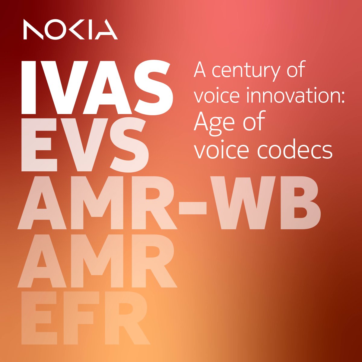 NokiaAudioTech's tweet image. So, what’s a voice codec? 
It’s the tech that compresses &amp;amp; sends your voice over networks—keeping calls real-time. 

Nokia has co-developed every major mobile voice codec: 
📌 EFR (1996) 
📌 AMR (1999), AMR-WB (2001) 
📌 EVS (2014) 
📌 IVAS (2024) 
🔗 nokia.com/ozo/immersive-…