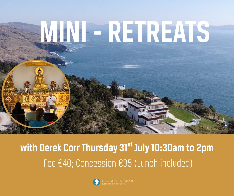 Our next mini-retreat is tomorrow Thursday 31st with Derek Corr and the topic is 'The Art of Looking Within'.
Explore meditation and a new way of looking at the world. €40 ,includes vegetarian lunch: bit.ly/4jG6a45