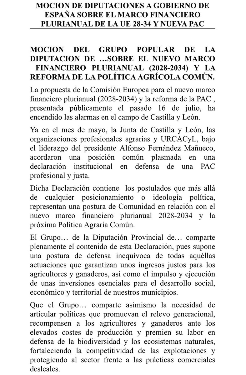 ppacocyl's tweet image. El @PPopularCyL presentará una moción en las Diputaciones apoyando a la #JCyL en la defensa de las actuaciones que garantizan unos ingresos justos para agricultores y ganaderos, así como el impulso y ejecución de inversiones esenciales para el desarrollo de nuestros municipios.