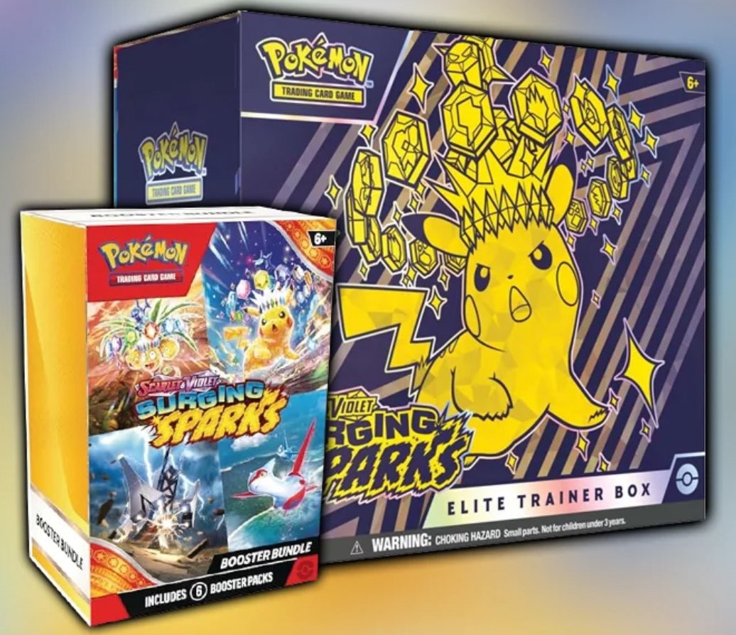 PokemonDealsX's tweet image. Pokemon Surging Sparks bundle is anticipated to be released soon at Costco. Will contain 2 Surging Sparks Elite Trainer Boxes and booster bundles! 

✅ well post when it’s available, follow with notifications on and join the discord on the profile page!