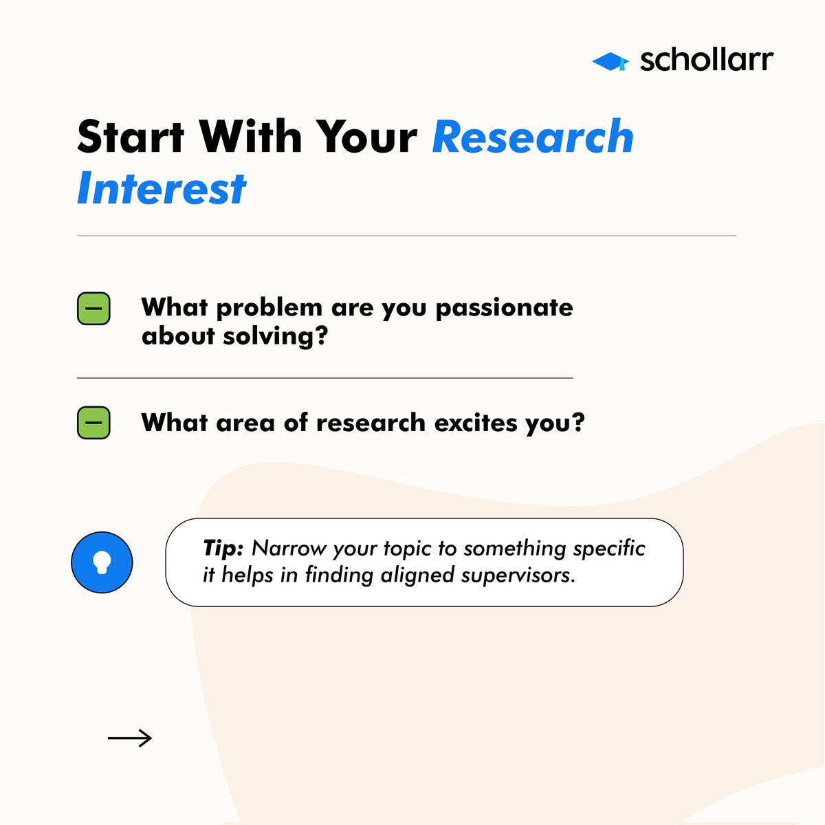 SchollarrHQ's tweet photo. 🎓Applying for MSc or PhD? You need a supervisor!

How to find one👇
1️⃣ Know your interest area
2️⃣ Check uni websites &amp; Google Scholar
3️⃣ Read their work
4️⃣ Email them (no “Dear Sir/Ma” pls)
5️⃣ Be patient + professional

Need templates &amp; help?
👉 https://t.co/64G8yxsWvS

#PhDApps https://t.co/iHn8NO4l3S