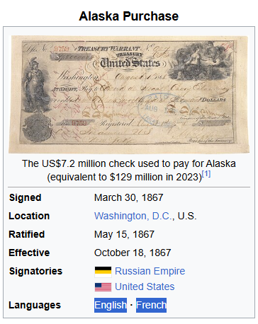Договір про продаж аляски був двомовний, але є один нюанс ...