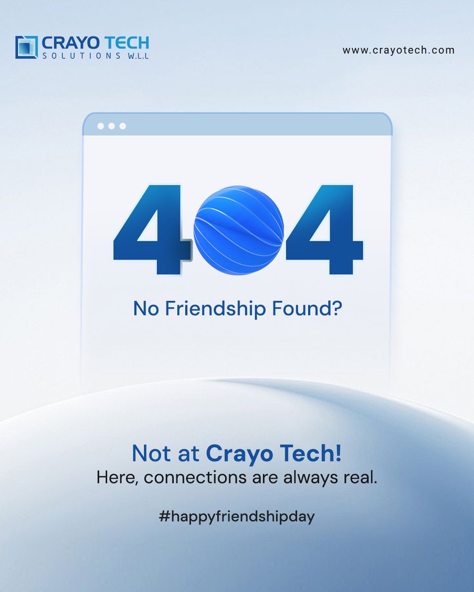 No contracts. No conditions. Just connection. Happy Friendship Day!

#FriendshipDay2025 #CrayoTechBahrain #RealConnections #TechWithHeart #FriendshipInTech #HappyFriendshipDay #CrayoTechSolutions