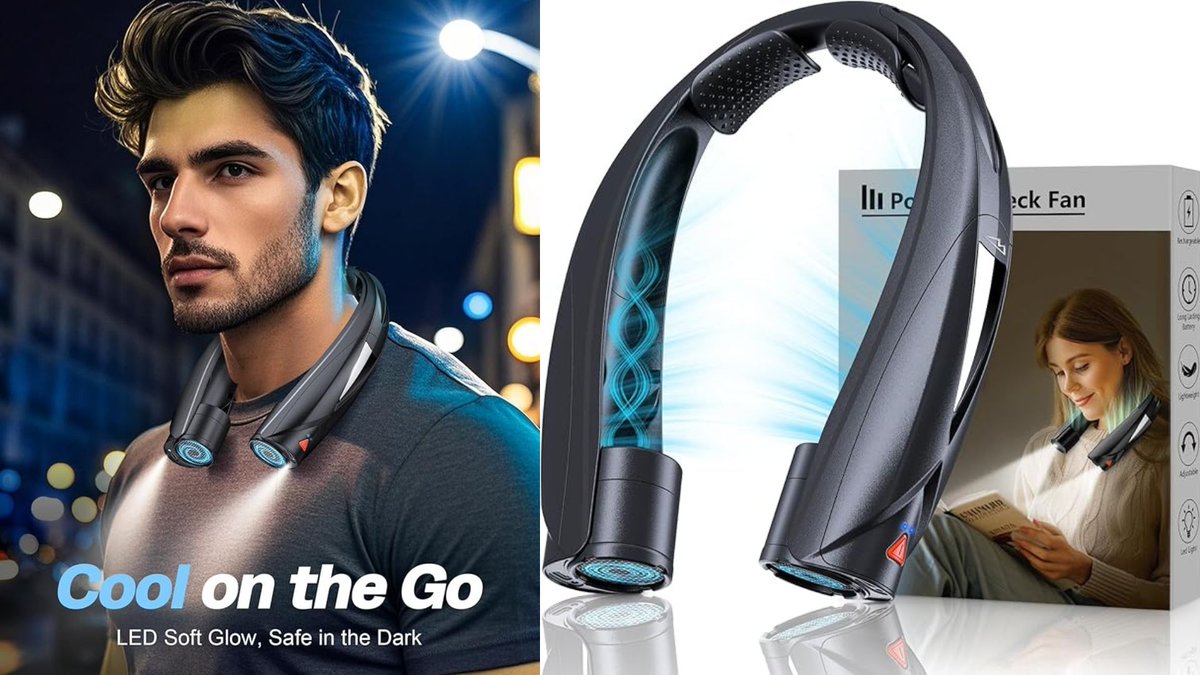 schooltian18485's tweet image. amzn.to/41icuZh 33% OFF Grab this Portable Neck Fan + LED Book Light, 6-20 hrs battery, 6-speed, USB-C, ultra-quiet. Perfect for outdoor adventures or cozy reading. Hands-free cooling! #NeckFan #CoolAndComfy #SummerEssentials As an Amazon Associate, I earn from eligible