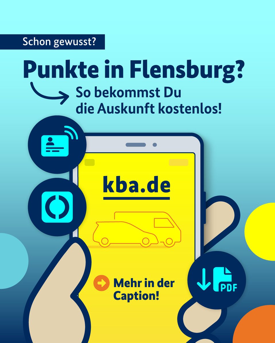 BMV's tweet photo. Hast Du Punkte in #Flensburg? Viele googeln „Punkteauskunft“ und klicken auf die ersten Links. Diese Seiten verlangen Geld. Muss aber nicht sein. ❌Du bekommst Deine Punkteauskunft direkt beim Kraftfahrt-Bundesamt! 📄 Kostenlos. Offiziell. Ganz einfach. Online. #Digitalisierung https://t.co/0VuvN3ph9z