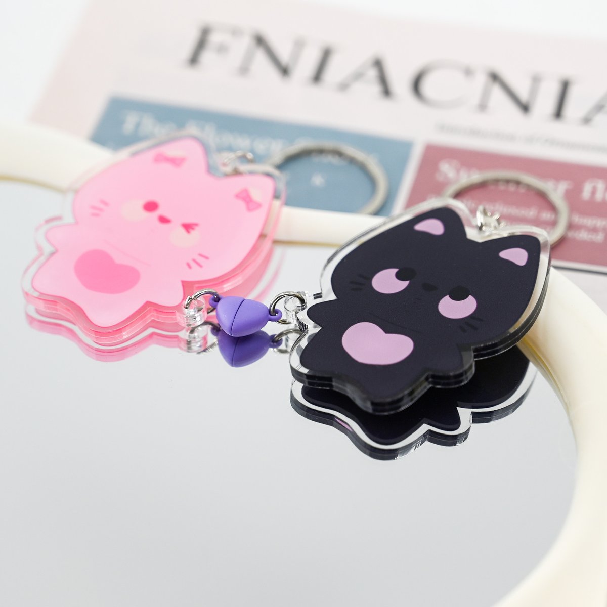 maymagic111's tweet image. 💖 Custom Acrylic Keychains - Your Cute Companions!
Meet these adorable acrylic keychains! With sweet cat designs in pink &amp;amp; black, plus a fun magnetic feature to keep them together. 
#AcrylicKeychain #CuteAccessories #CustomCharm #CatLovers