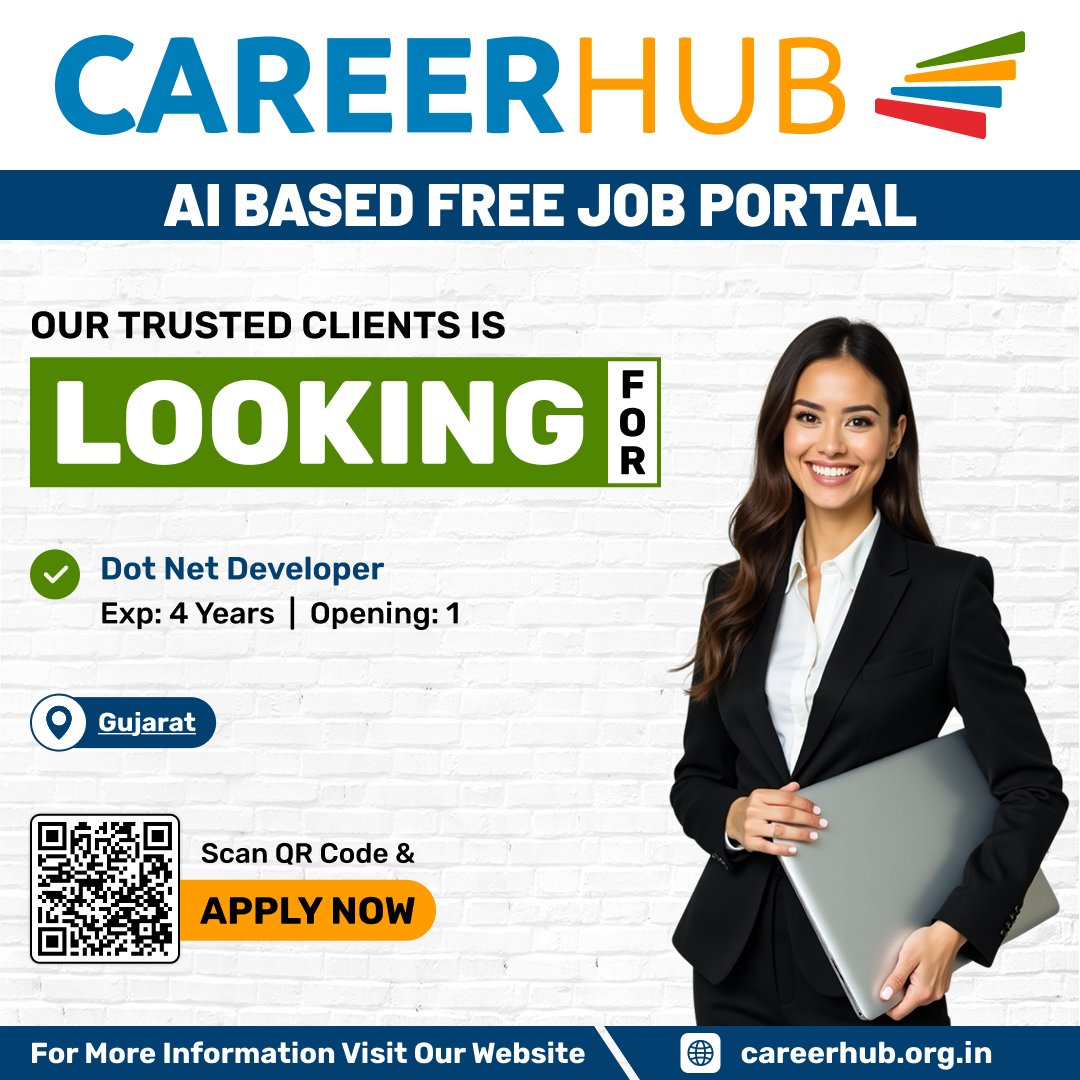 careerhub_iespl's tweet image. #NewHiring Dot Net Developer
📍 Gujarat | 🏢 On-Site | 🔢 1 Opening
🕒 4+ Yrs Exp | 💻 Mastery in .NET, SQL Server, MVC
🌐 Proficient in web & app development
🔗 Apply: shorturl.at/C9ytp
🔄 Follow us: @careerhub_iespl
#DotNetDev #TechJobs #WebDevelopment #GujaratCareers