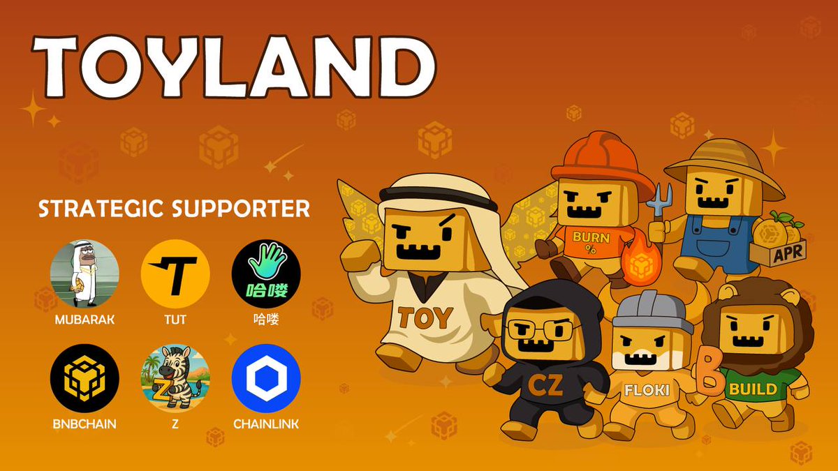 💵 Our Listing Airdrop Is Live!

Participate in our Listing #Airdrop and share more 1,200,000 $TOY tokens for free.

Airdrop:
t.me/ToylandListing…

Airdrop rewards will be distributed to winner around September 9th！

Also The top 100 referrals will each get more $TOY tokens.