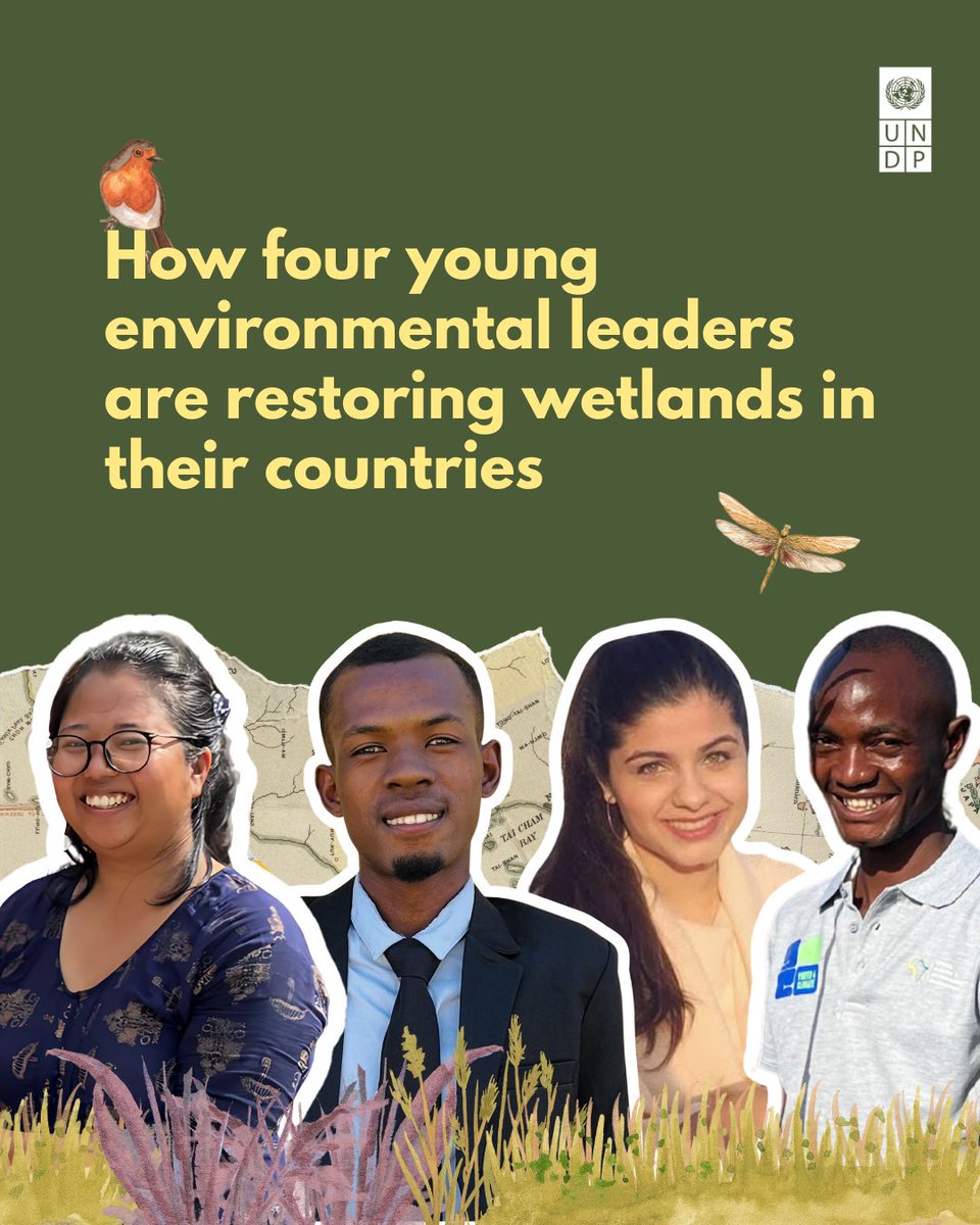 UNDP Climate (@undpclimate) on Twitter photo Wetlands are lifelines - but theyโre disappearing fast.
Meet four <a href="/Y4Cofficial/">Youth4Climate</a> young leaders taking action to restore wetlands around the world.
A <a href="/RamsarConv/">Convention on Wetlands</a> #WetlandsCOP15 thread ๐งต
1/5 Wetlands are lifelines - but theyโre disappearing fast.
Meet four <a href="/Y4Cofficial/">Youth4Climate</a> young leaders taking action to restore wetlands around the world.
A <a href="/RamsarConv/">Convention on Wetlands</a> #WetlandsCOP15 thread ๐งต
1/5