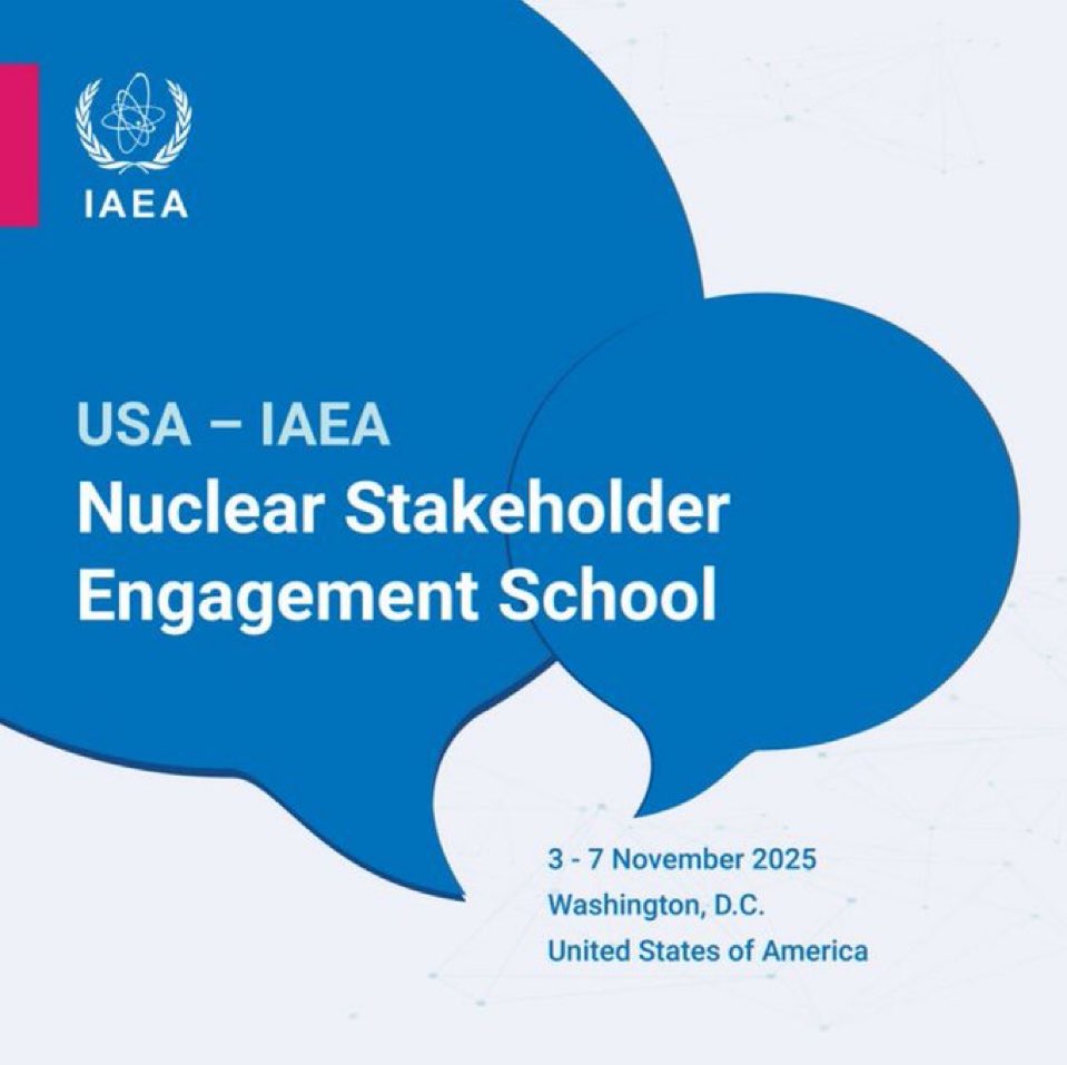 📢 Only 2 days left to submit your application!
 
Nuclear programmes need engagement at every stage. Master it at the @IAEAorg Nuclear Stakeholder Engagement School, hosted by 🇺🇸
 
🗓️ Apply by 31 July
 
More information 👉 iaea.org/events/evt2501…
 
#LetsTalkNuclear