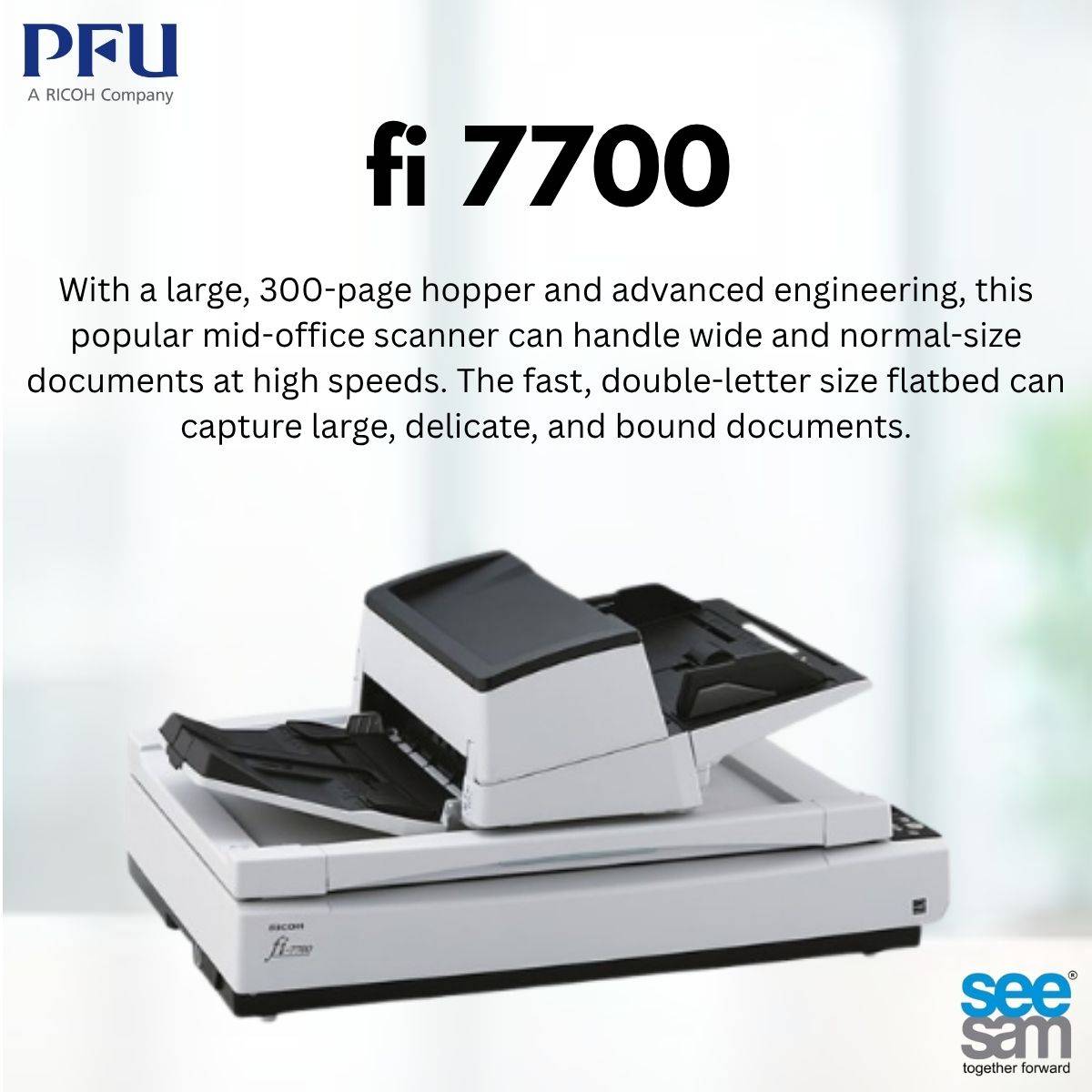 SeeSamSolution's tweet image. Boost Your Document Workflow
Whether it&apos;s stacks of forms or delicate pages, the PFU fi-7700 handles it all with speed and precision, a true enterprise-class solution.
#SeeSaamSolutions #PFUfi7700 #PFU #Scanners