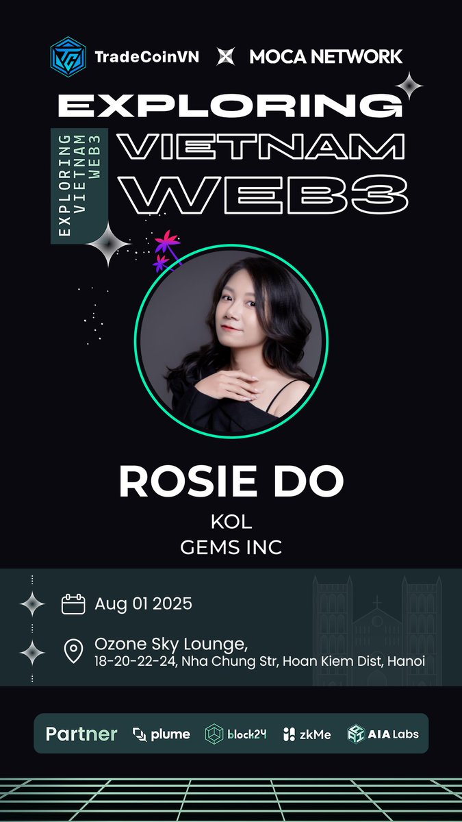 Rosie Do 🔺 (@gemsincubators) on Twitter photo Grateful for the invite to Exploring Vietnam Web3 – GMVN2025 🇻🇳
Big thanks to TradeCoinVN <a href="/TCVNcommunity/">TradeCoinVN</a> , Mocaverse <a href="/Moca_Network/">Mocaverse💼🪐</a> and <a href="/zkme_/">zkMe</a> for making this happen!
Looking forward to connecting with builders, KOLs, and fellow degens for a night of real convos and pure Web3 Grateful for the invite to Exploring Vietnam Web3 – GMVN2025 🇻🇳
Big thanks to TradeCoinVN <a href="/TCVNcommunity/">TradeCoinVN</a> , Mocaverse <a href="/Moca_Network/">Mocaverse💼🪐</a> and <a href="/zkme_/">zkMe</a> for making this happen!
Looking forward to connecting with builders, KOLs, and fellow degens for a night of real convos and pure Web3