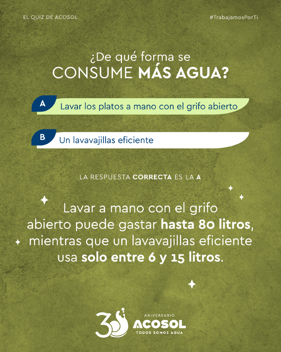 💧🌟 ¿Listo para jugar? ¡Aquí está el nuevo 𝗤𝘂𝗶𝘇 𝗱𝗲 𝗔𝗰𝗼𝘀𝗼𝗹! 🤩 Sumérgete en nuestras preguntas y descubre curiosidades sobre el agua.

#AcosolQuiz #SomosAgua