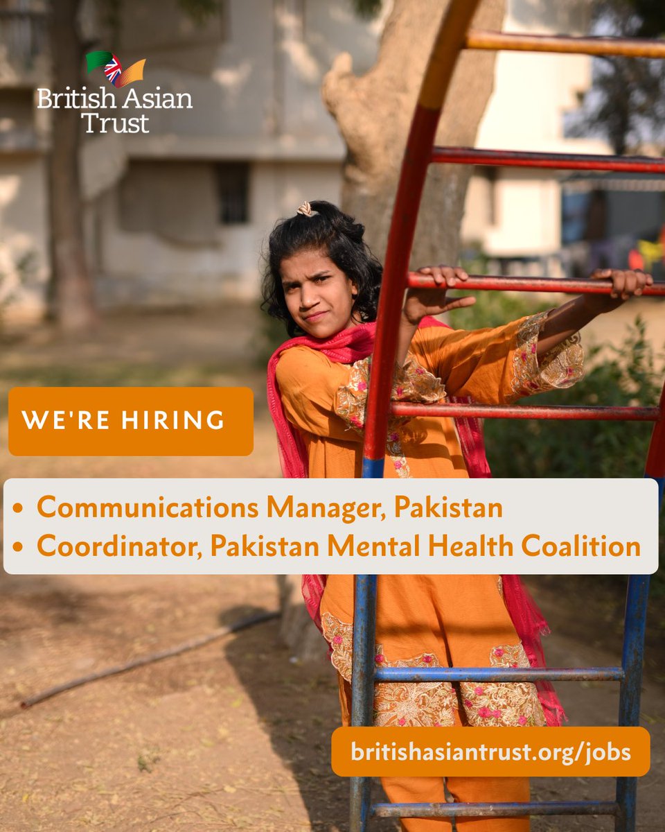 We are recruiting for 2 fantastic new roles in our Pakistan team, based in Karachi. Are you a Communications Manager who can help tell our story, or a highly organised Coordinator who can liaise across the Pakistan Mental Health Coalition? More info: britishasiantrust.org/jobs
