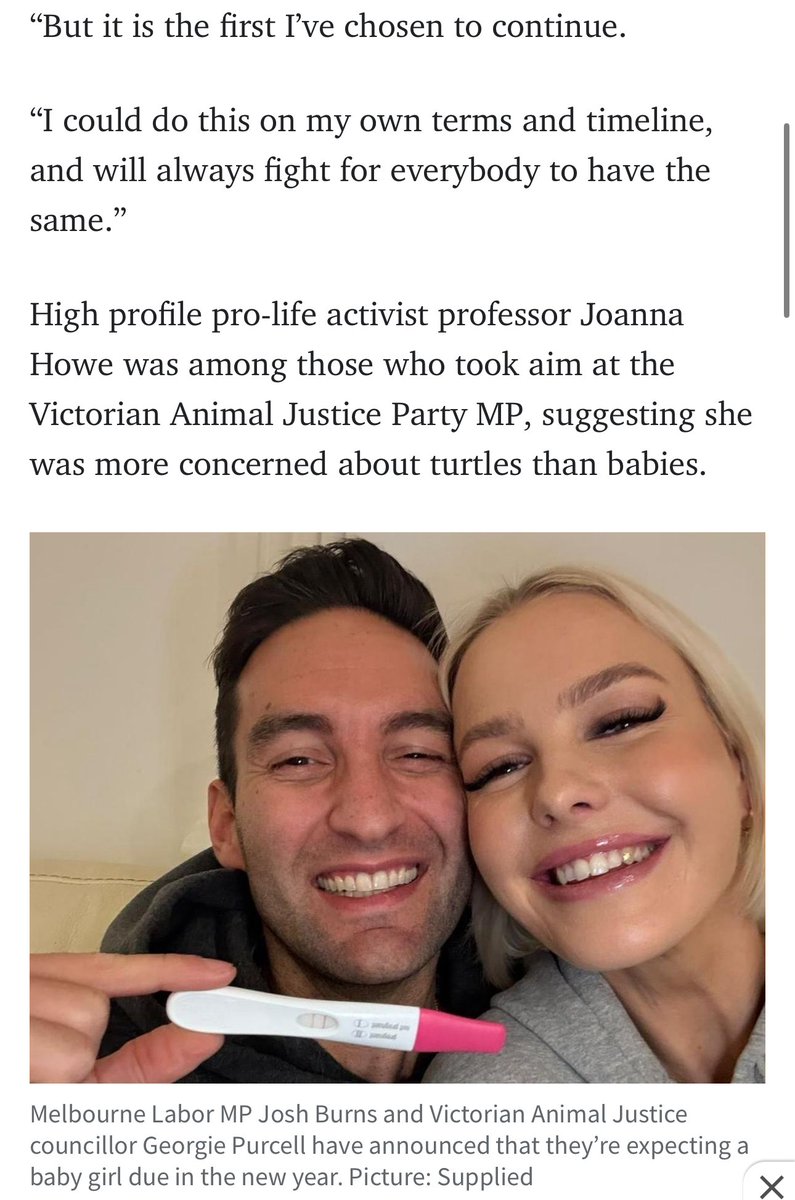 This headline SHOULD read: Snowflake politician deliberately uses her pregnancy announcement to further her pro-abortion campaign and then complains when criticised👇