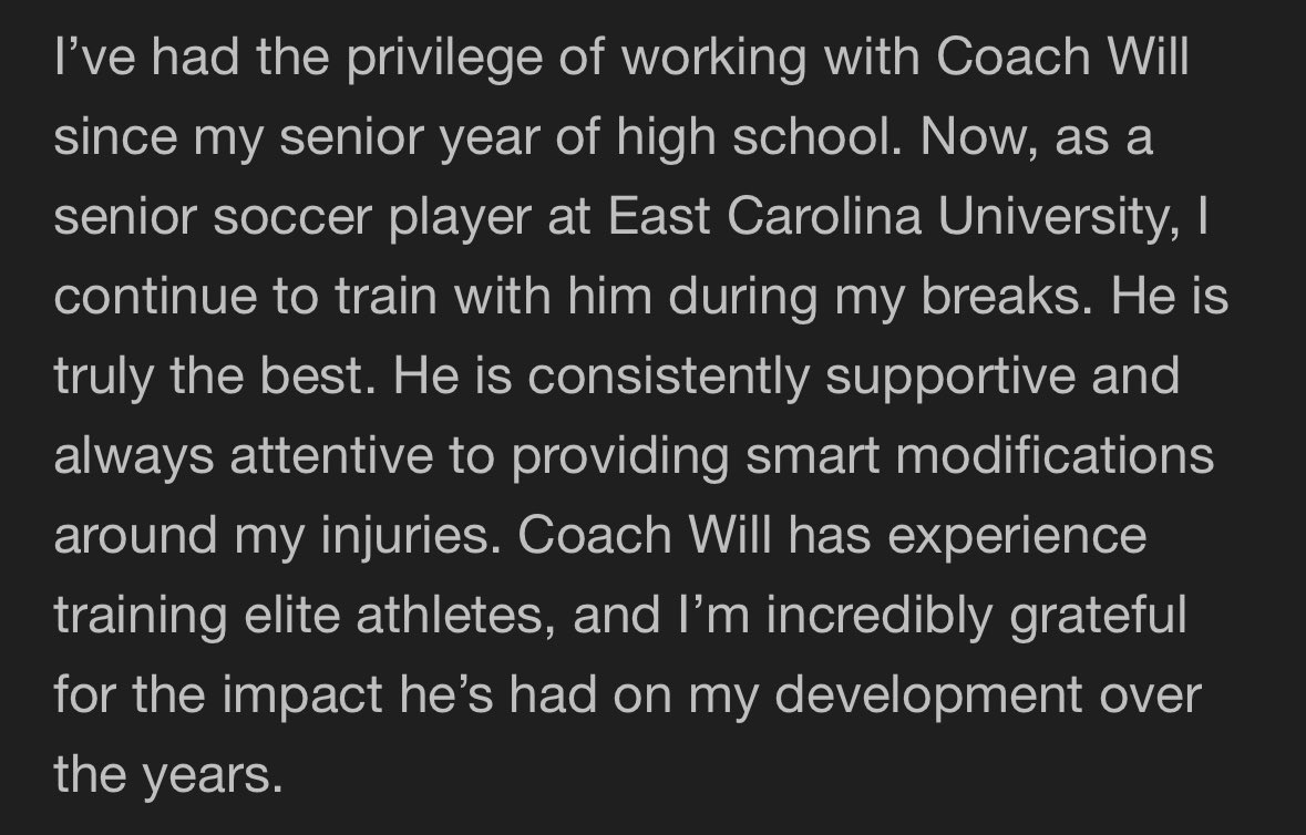 Former soccer player currently finishing her final year at ECU