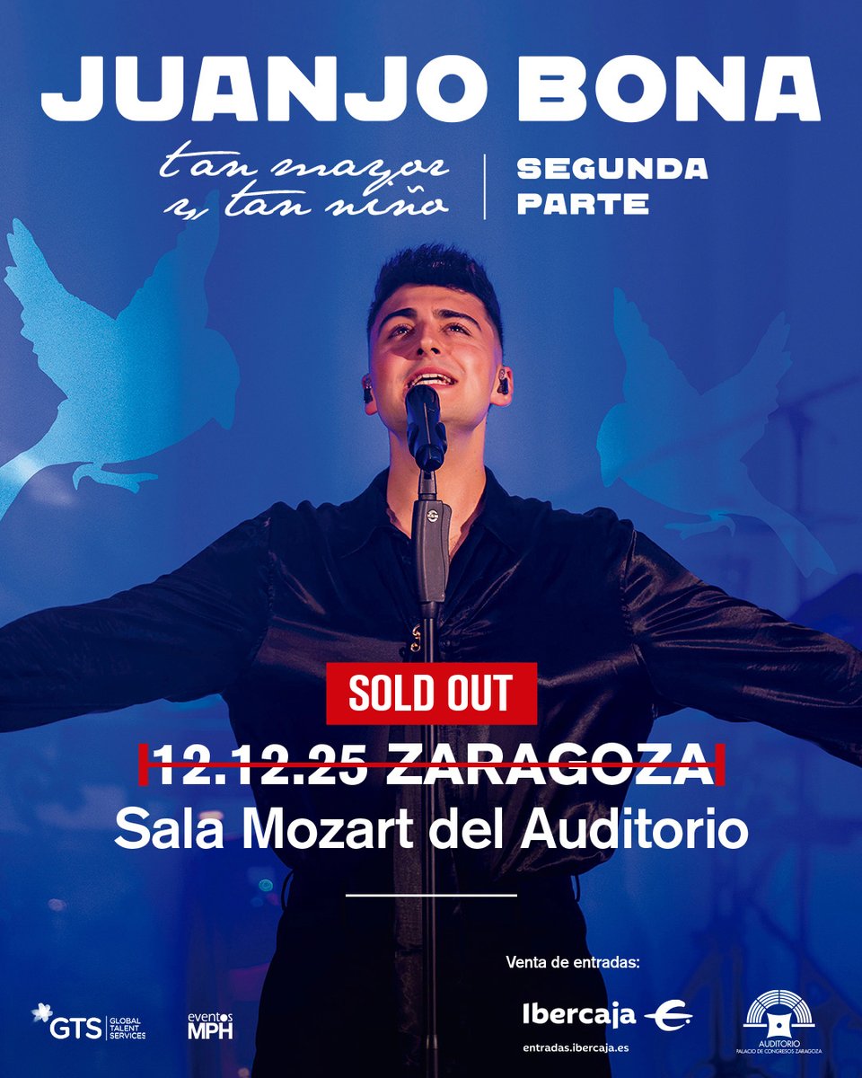 Juanjo Bona ha agotado todas las localidades en cuestión de minutos. 

Nos vemos el próximo 12 de diciembre💙

#VenAlAuditorio #JuanjoBona